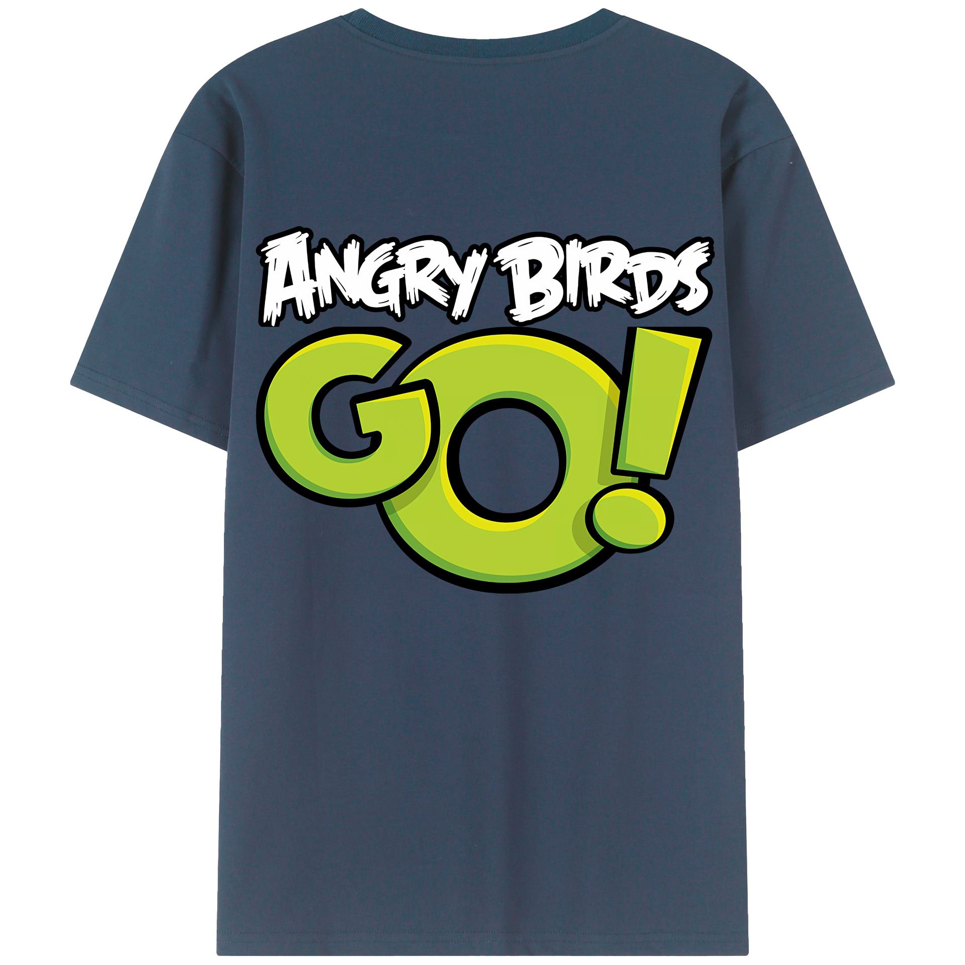 （画像用） Angry Birds アングリーバード 綿100％ メンズ半袖Tシャツ（バックプリント） 通気性