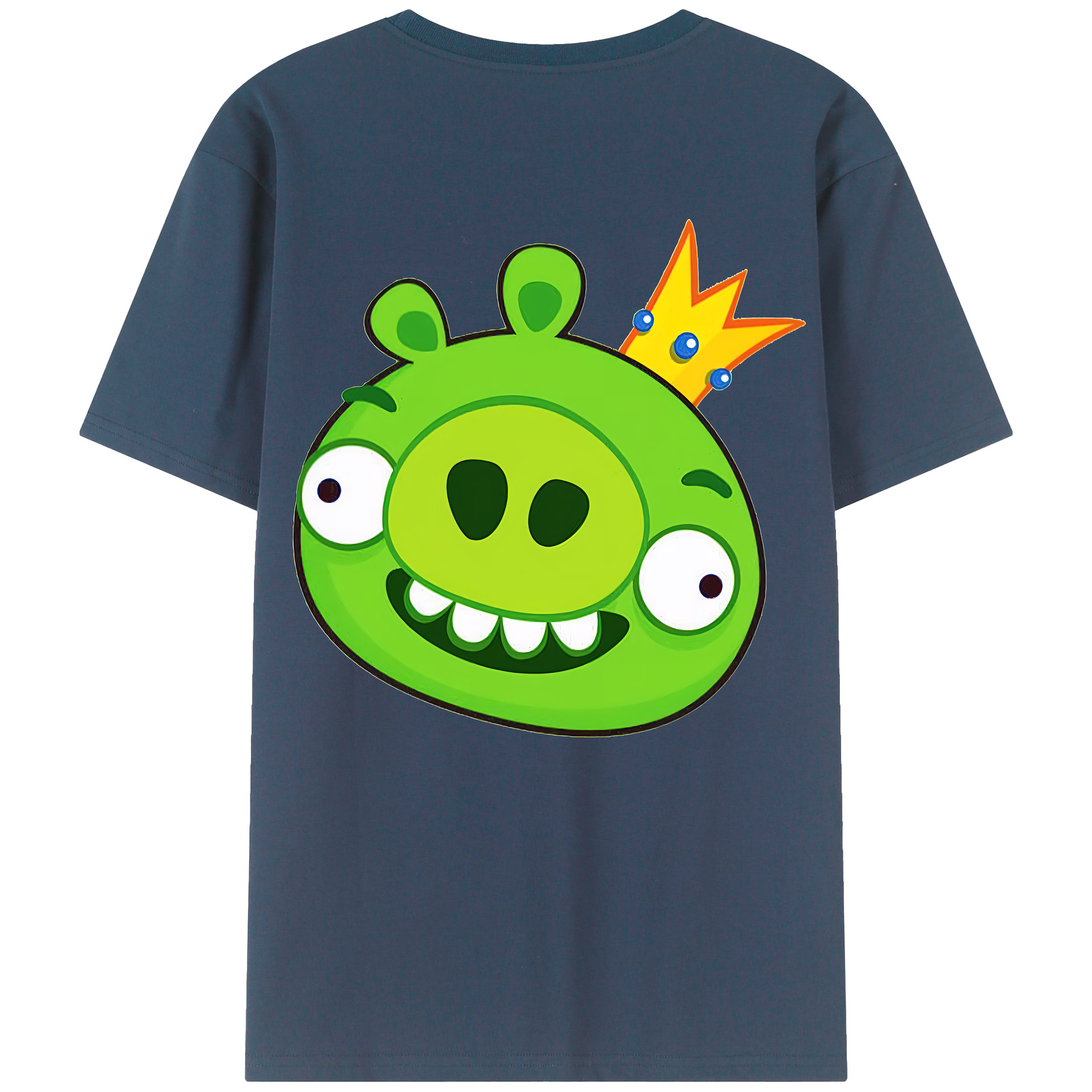 （画像用） Angry Birds アングリーバード 綿100％ メンズ半袖Tシャツ（バックプリント） 通気性