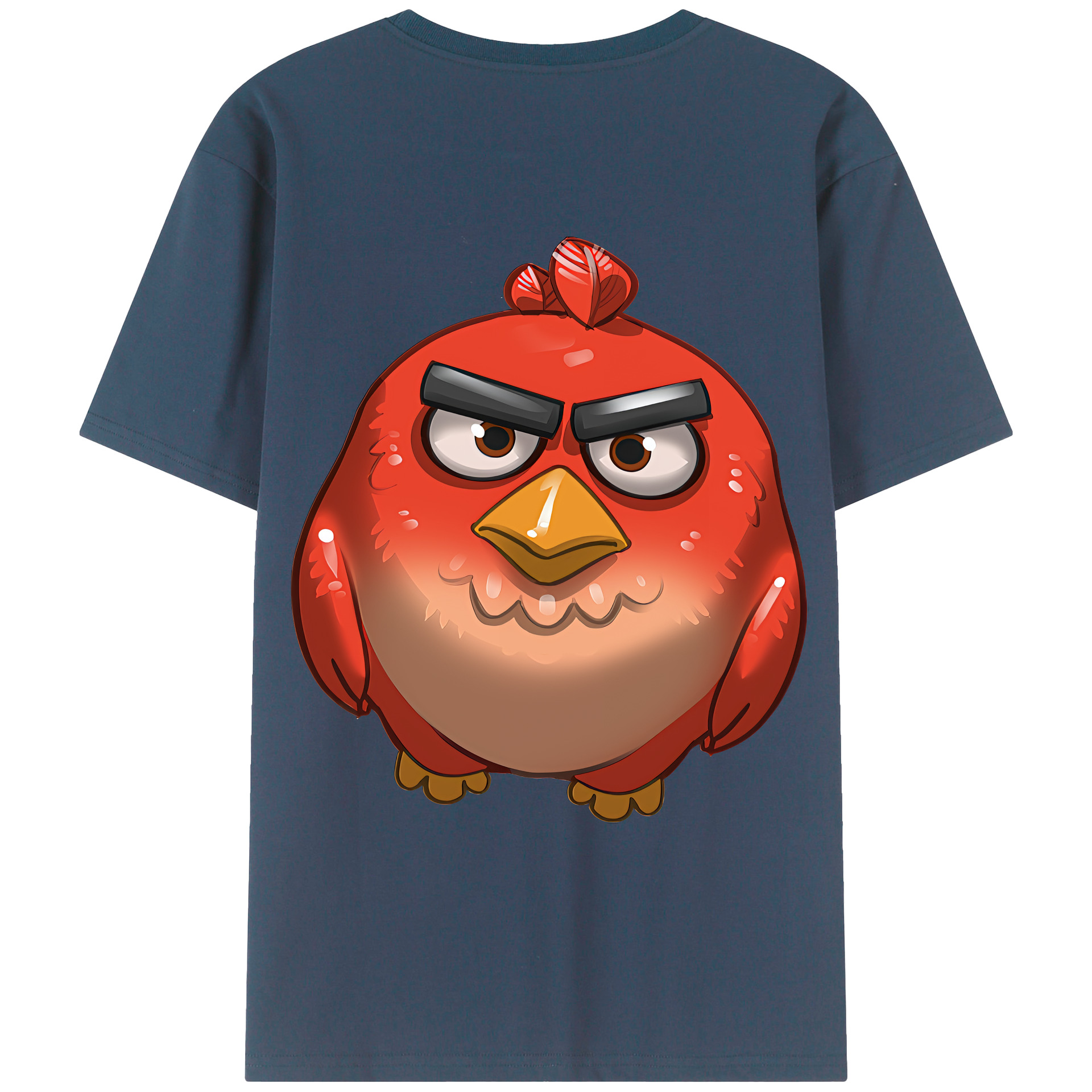 （画像用） Angry Birds アングリーバード 綿100％ メンズ半袖Tシャツ（バックプリント） 通気性