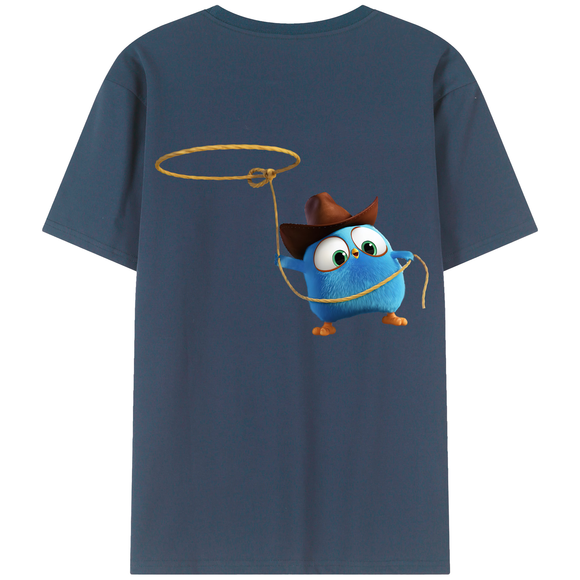 （画像用） Angry Birds アングリーバード 綿100％ メンズ半袖Tシャツ（バックプリント） 通気性