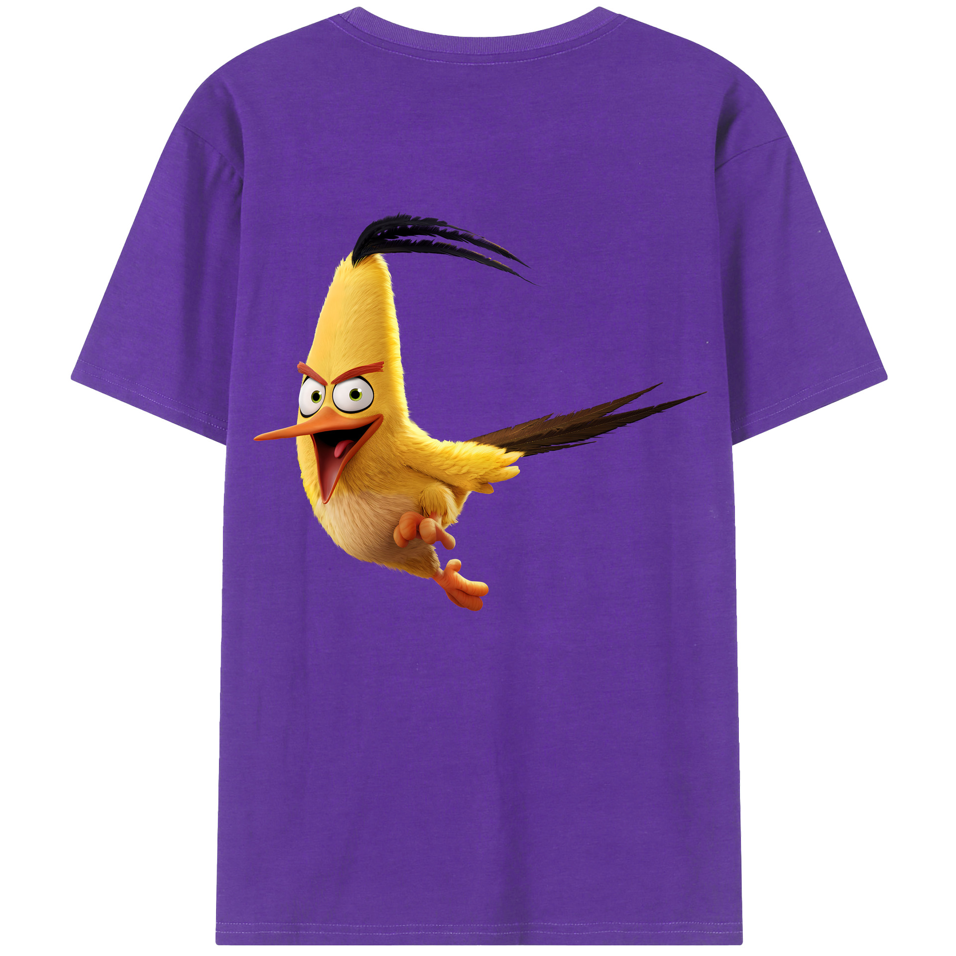 （画像用） Angry Birds アングリーバード 綿100％ メンズ半袖Tシャツ（バックプリント） 通気性