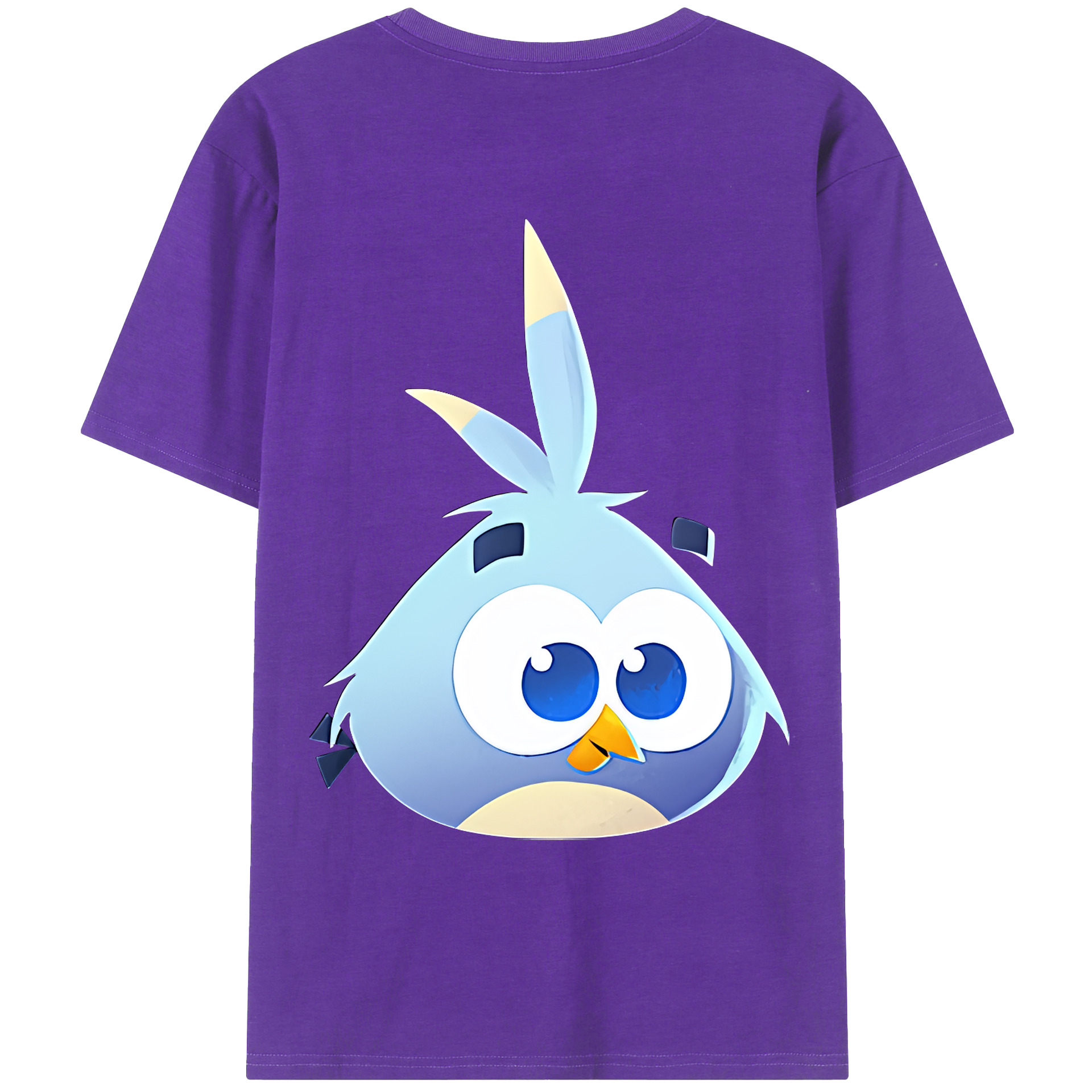 （画像用） Angry Birds アングリーバード 綿100％ メンズ半袖Tシャツ（バックプリント） 通気性