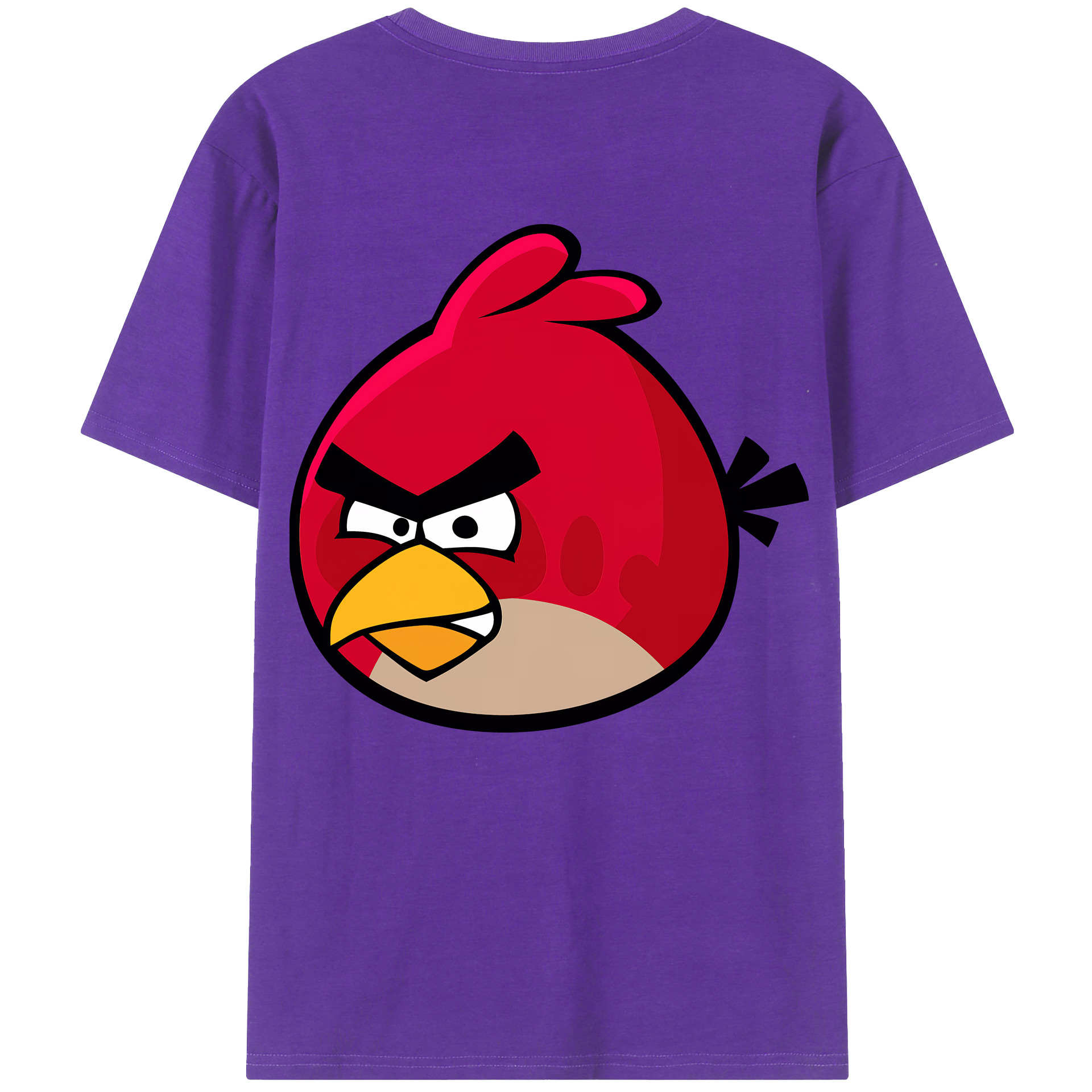 （画像用） Angry Birds アングリーバード 綿100％ メンズ半袖Tシャツ（バックプリント） 通気性