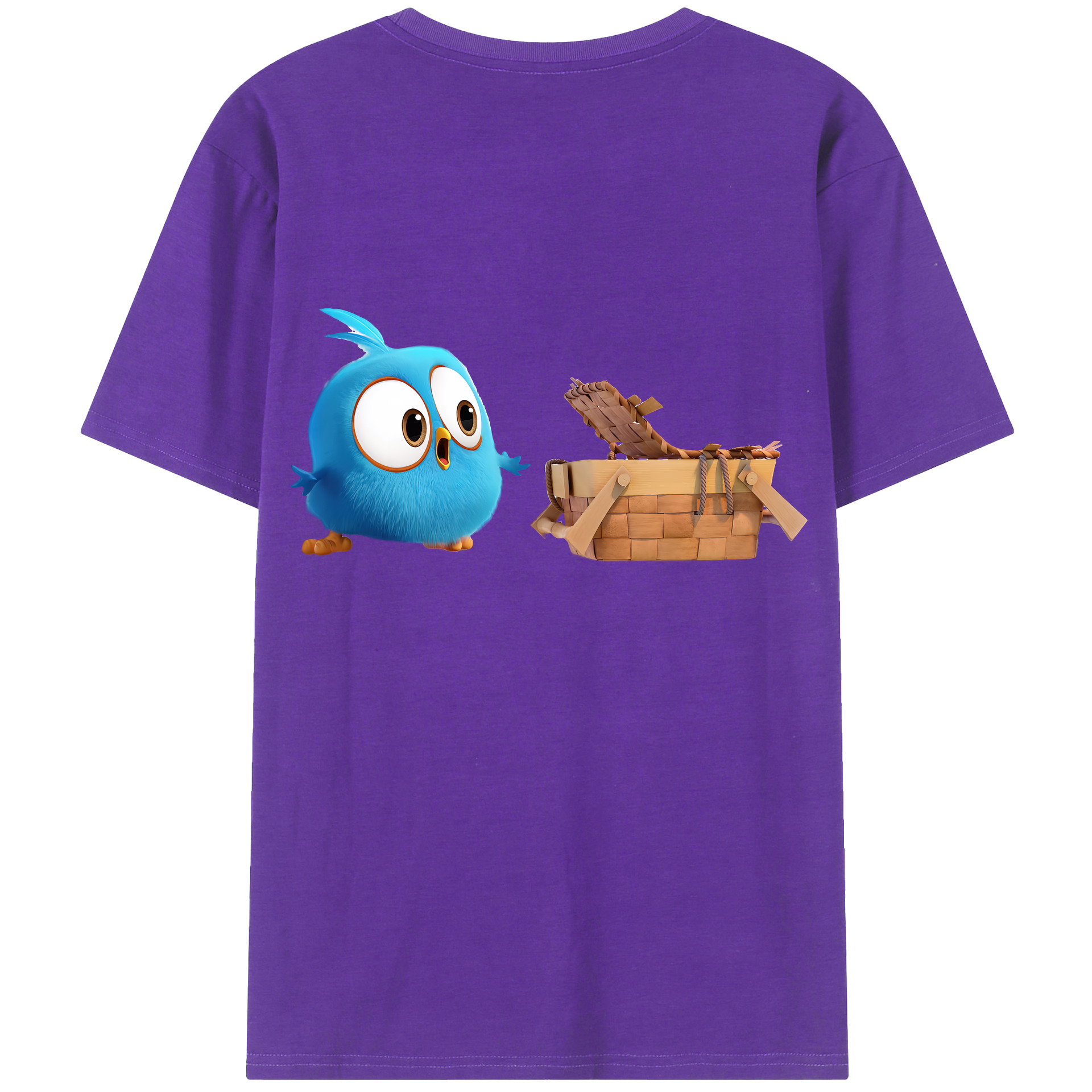 （画像用） Angry Birds アングリーバード 綿100％ メンズ半袖Tシャツ（バックプリント） 通気性