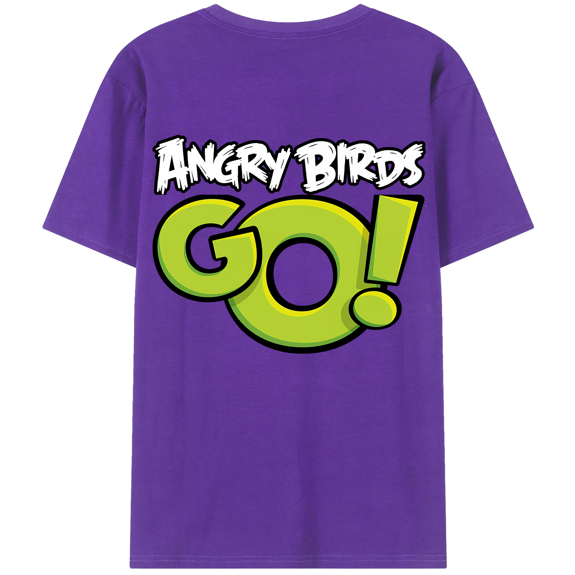 （画像用） Angry Birds アングリーバード 綿100％ メンズ半袖Tシャツ（バックプリント） 通気性