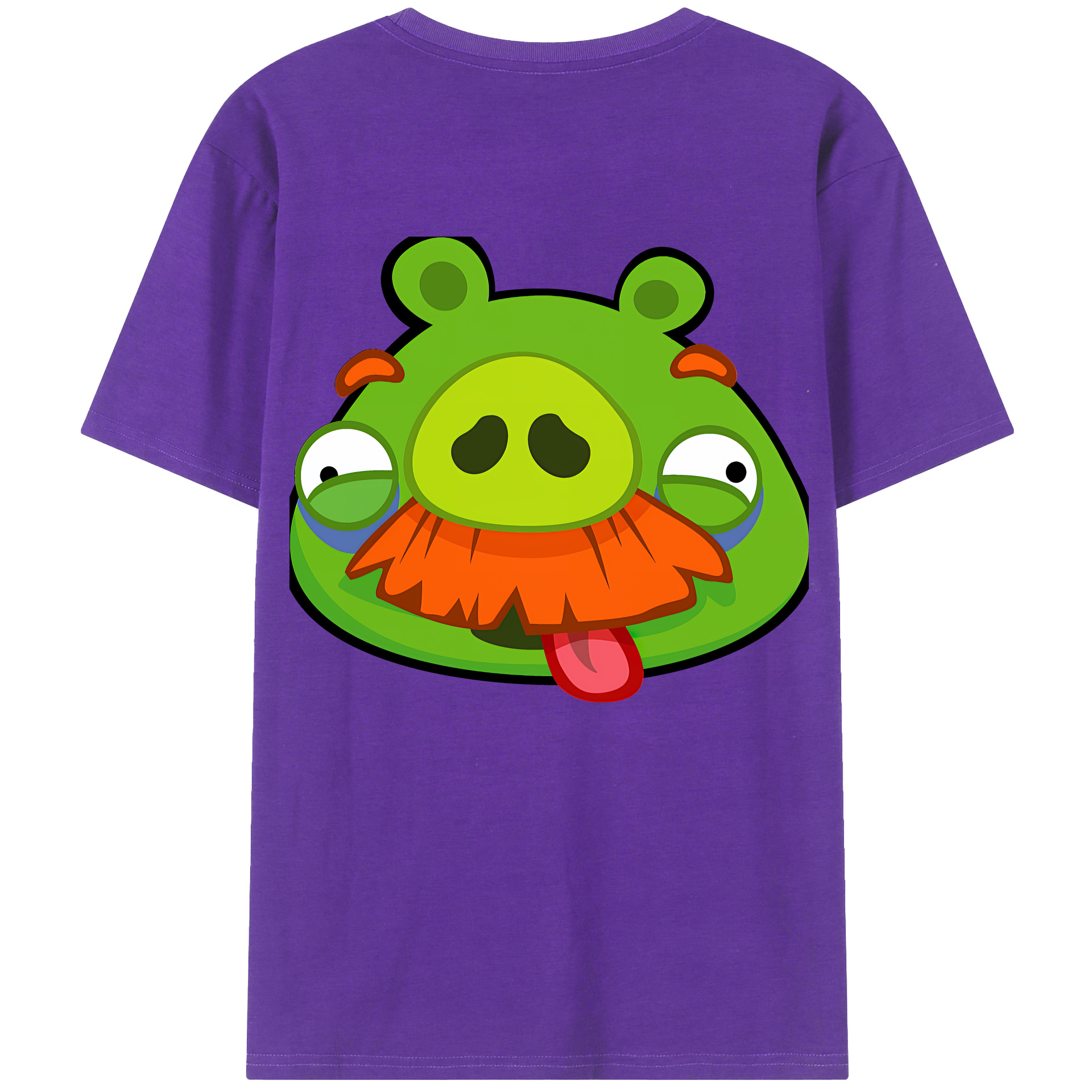 （画像用） Angry Birds アングリーバード 綿100％ メンズ半袖Tシャツ（バックプリント） 通気性