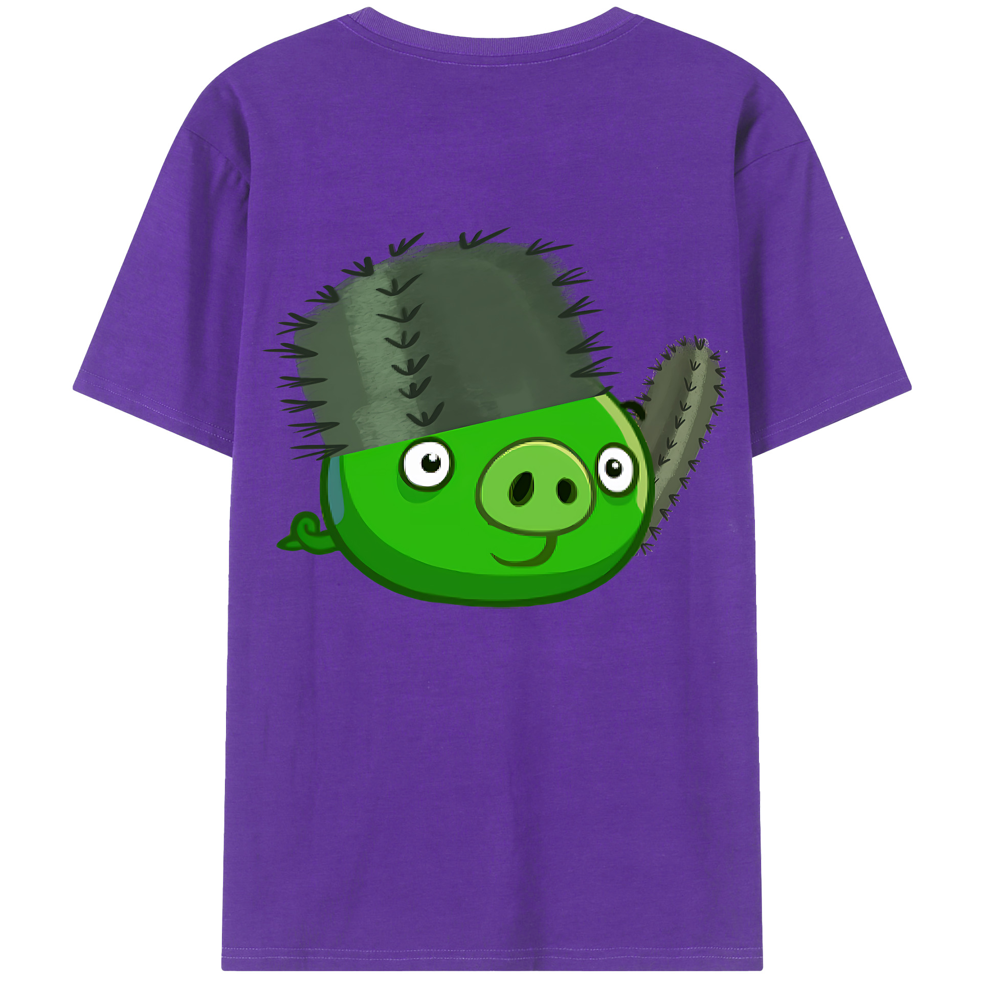 （画像用） Angry Birds アングリーバード 綿100％ メンズ半袖Tシャツ（バックプリント） 通気性