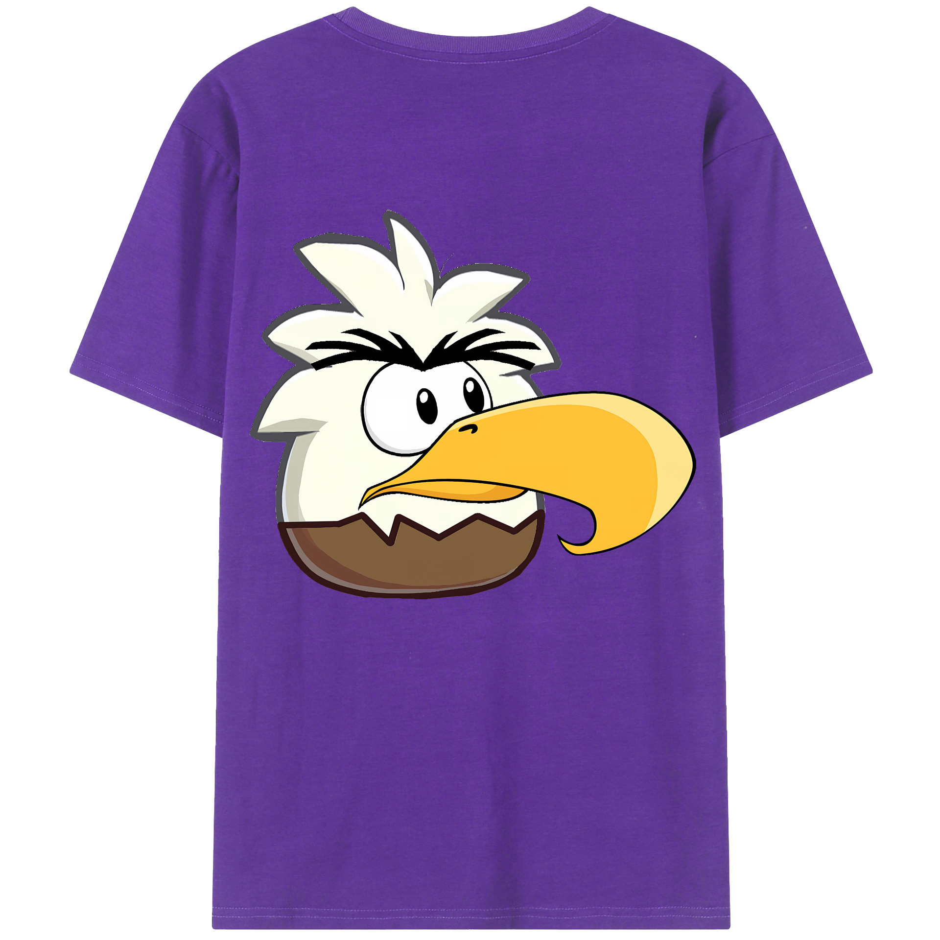 （画像用） Angry Birds アングリーバード 綿100％ メンズ半袖Tシャツ（バックプリント） 通気性