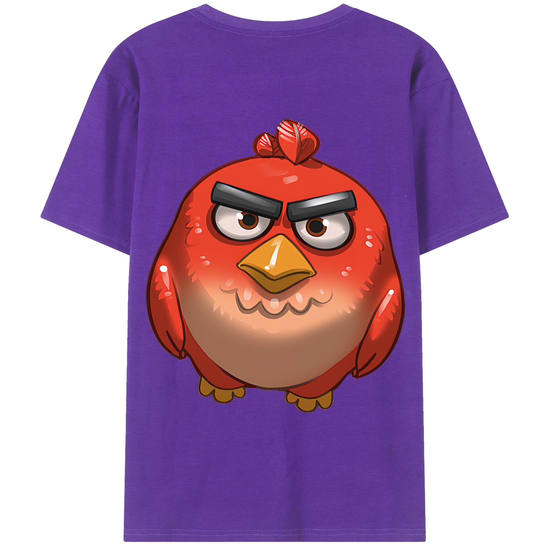（画像用） Angry Birds アングリーバード 綿100％ メンズ半袖Tシャツ（バックプリント） 通気性