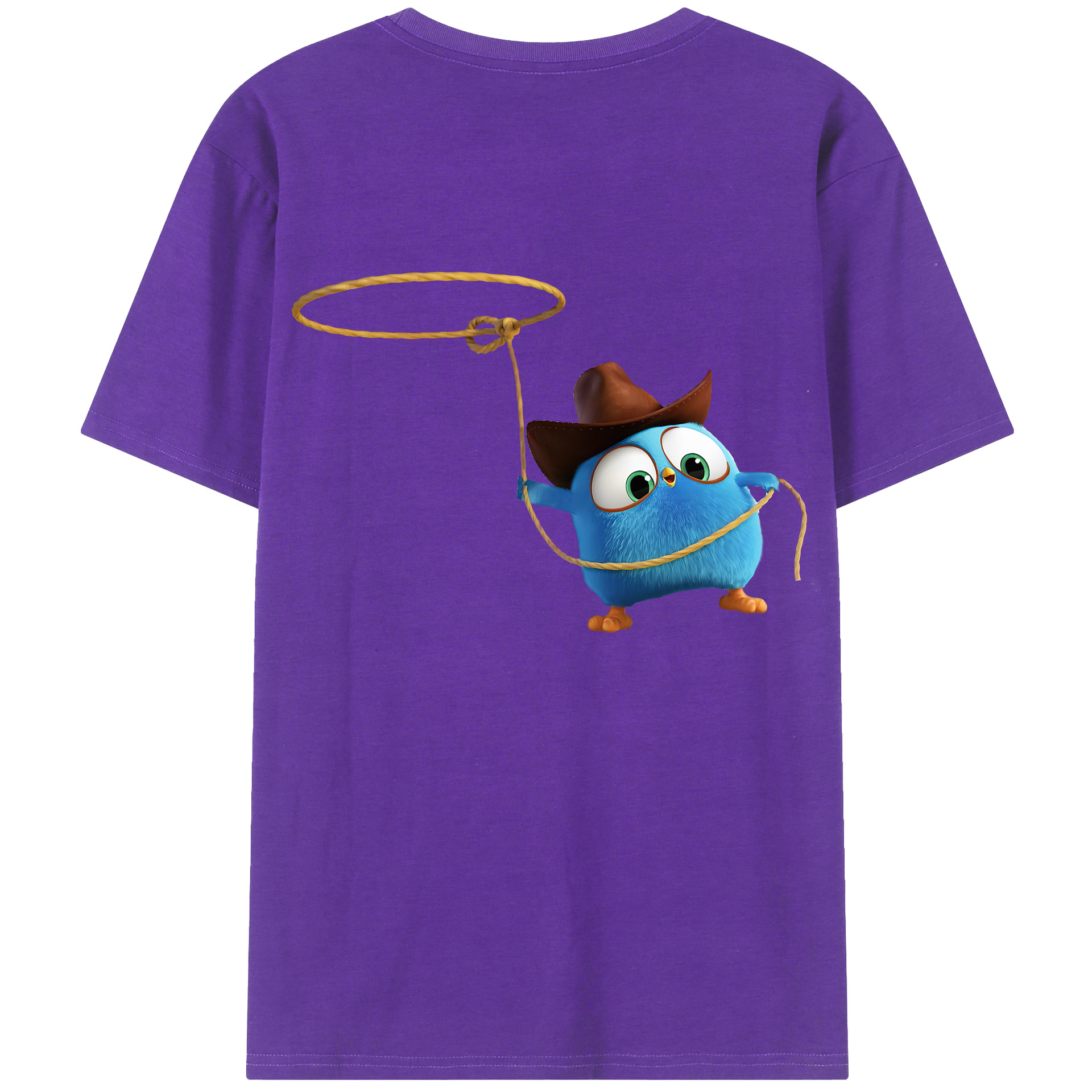（画像用） Angry Birds アングリーバード 綿100％ メンズ半袖Tシャツ（バックプリント） 通気性