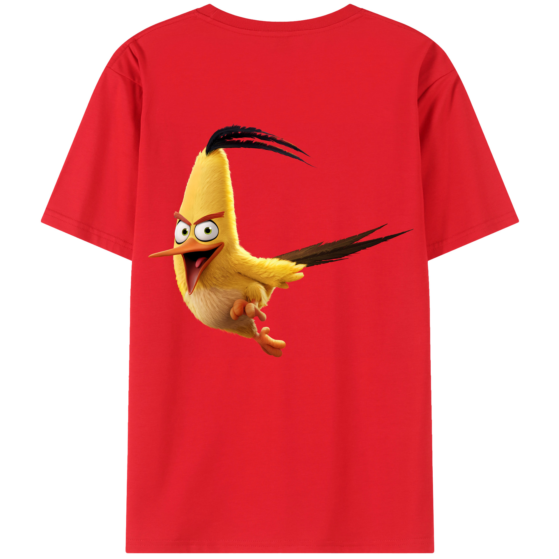 （画像用） Angry Birds アングリーバード 綿100％ メンズ半袖Tシャツ（バックプリント） 通気性