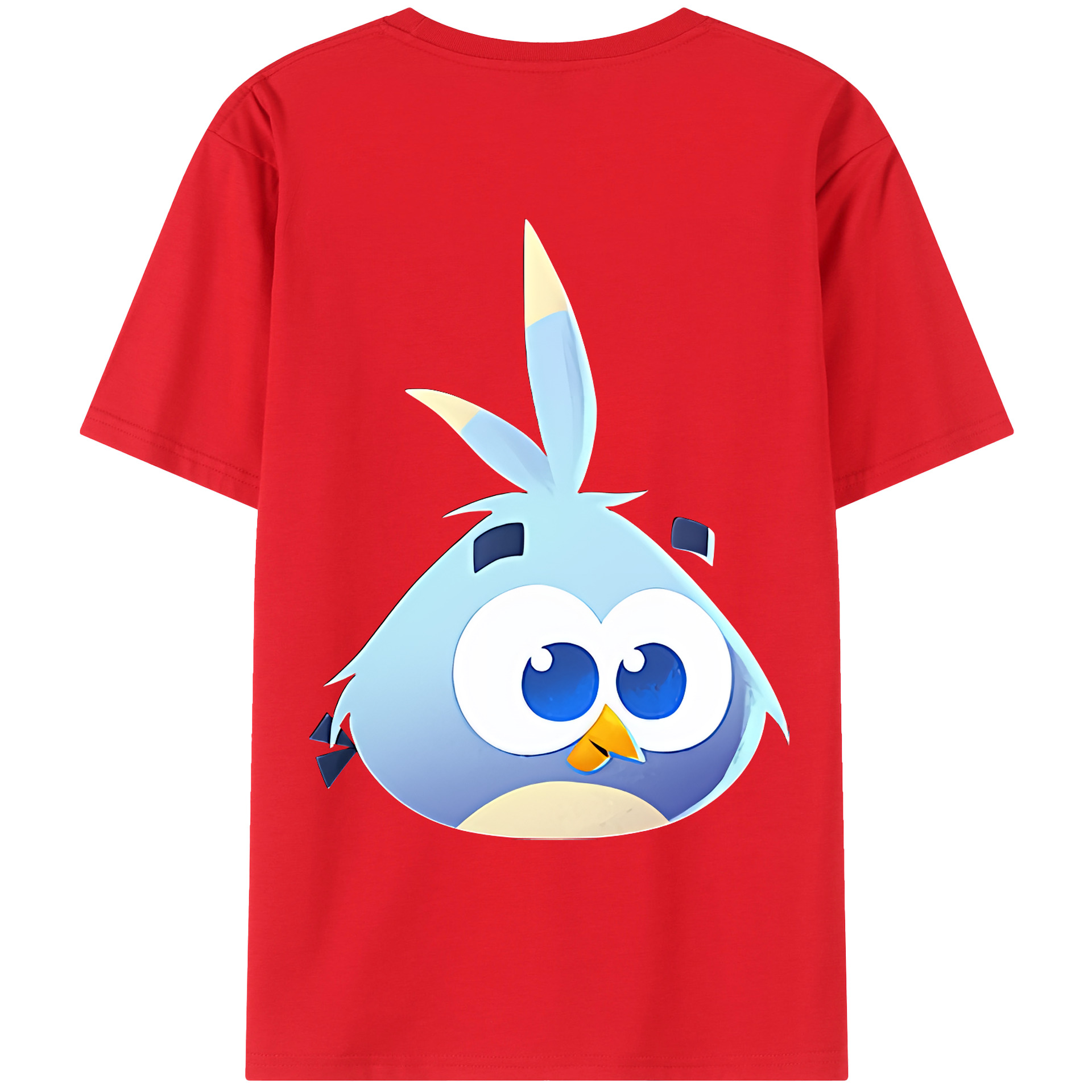 （画像用） Angry Birds アングリーバード 綿100％ メンズ半袖Tシャツ（バックプリント） 通気性