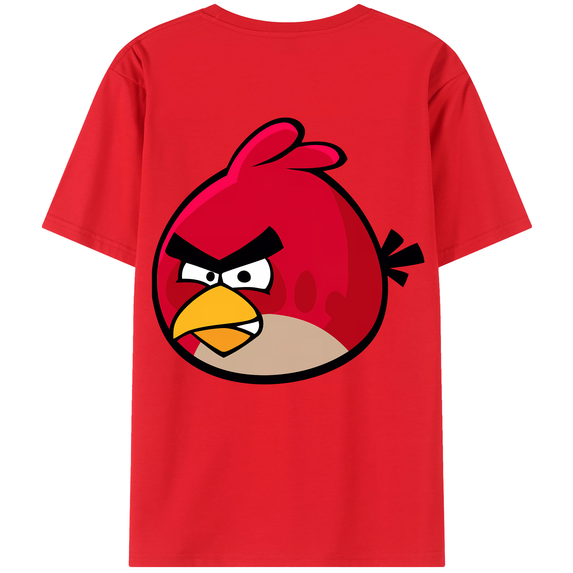 （画像用） Angry Birds アングリーバード 綿100％ メンズ半袖Tシャツ（バックプリント） 通気性