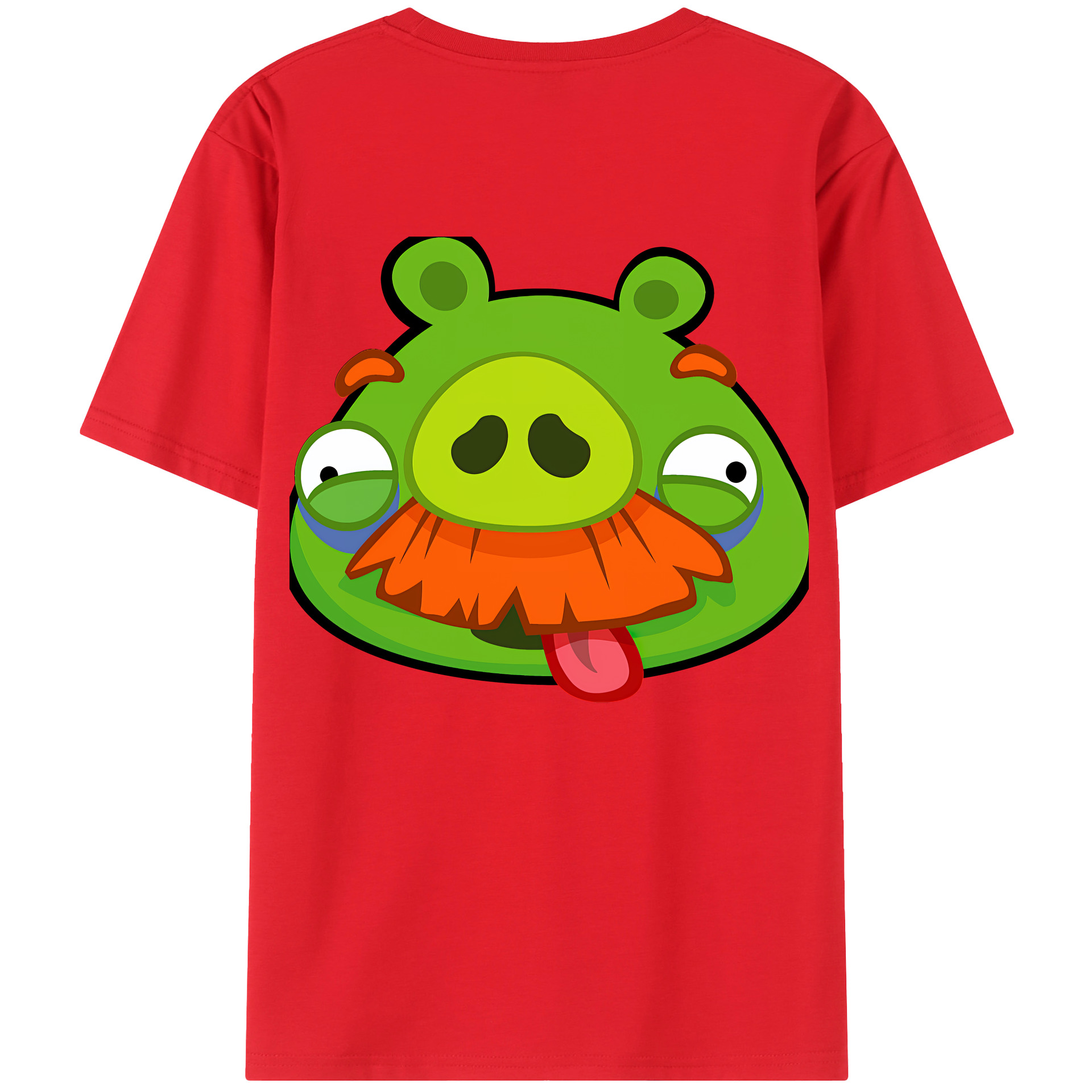 （画像用） Angry Birds アングリーバード 綿100％ メンズ半袖Tシャツ（バックプリント） 通気性