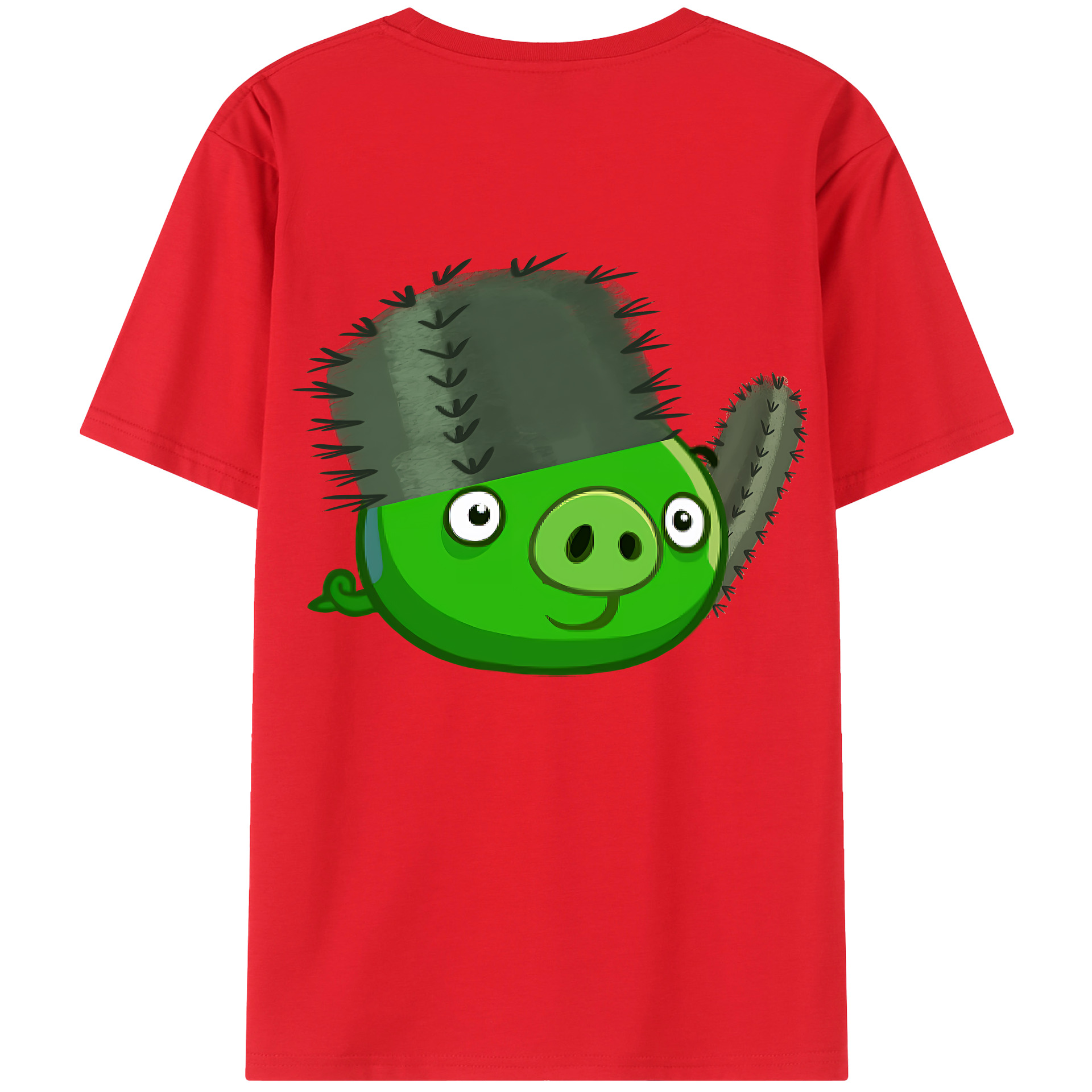 （画像用） Angry Birds アングリーバード 綿100％ メンズ半袖Tシャツ（バックプリント） 通気性