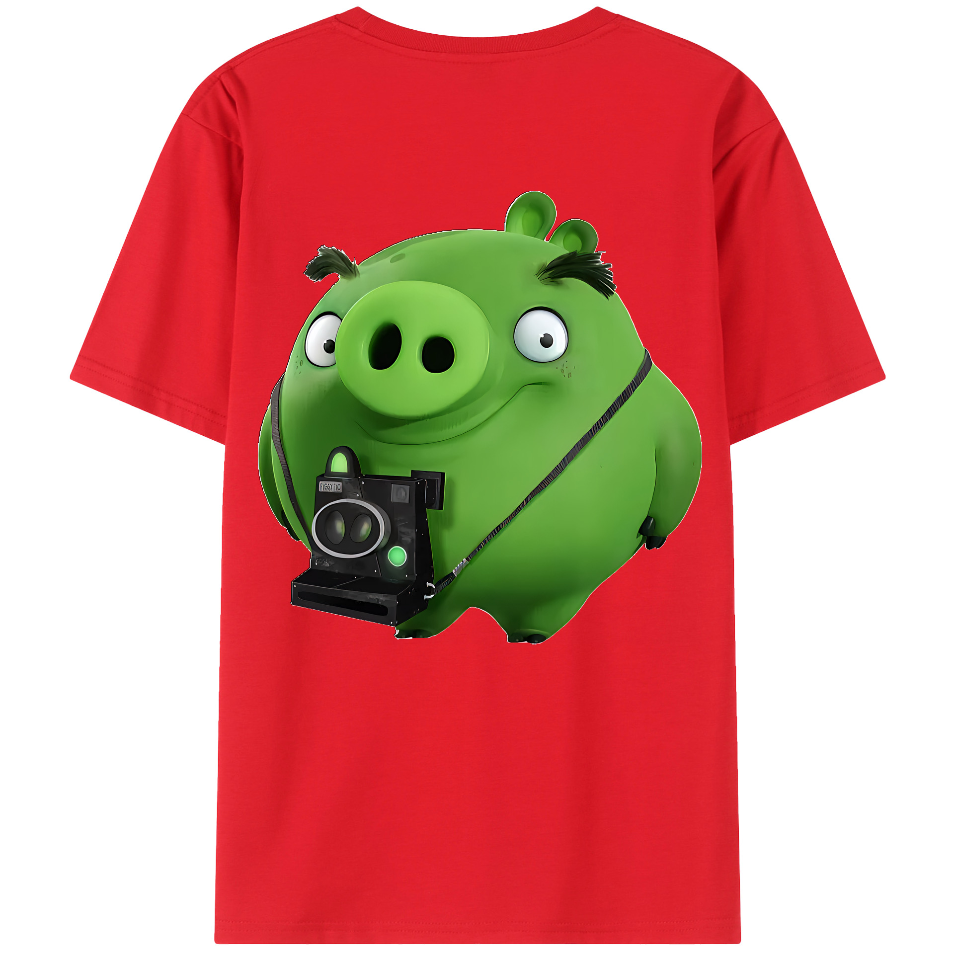 （画像用） Angry Birds アングリーバード 綿100％ メンズ半袖Tシャツ（バックプリント） 通気性