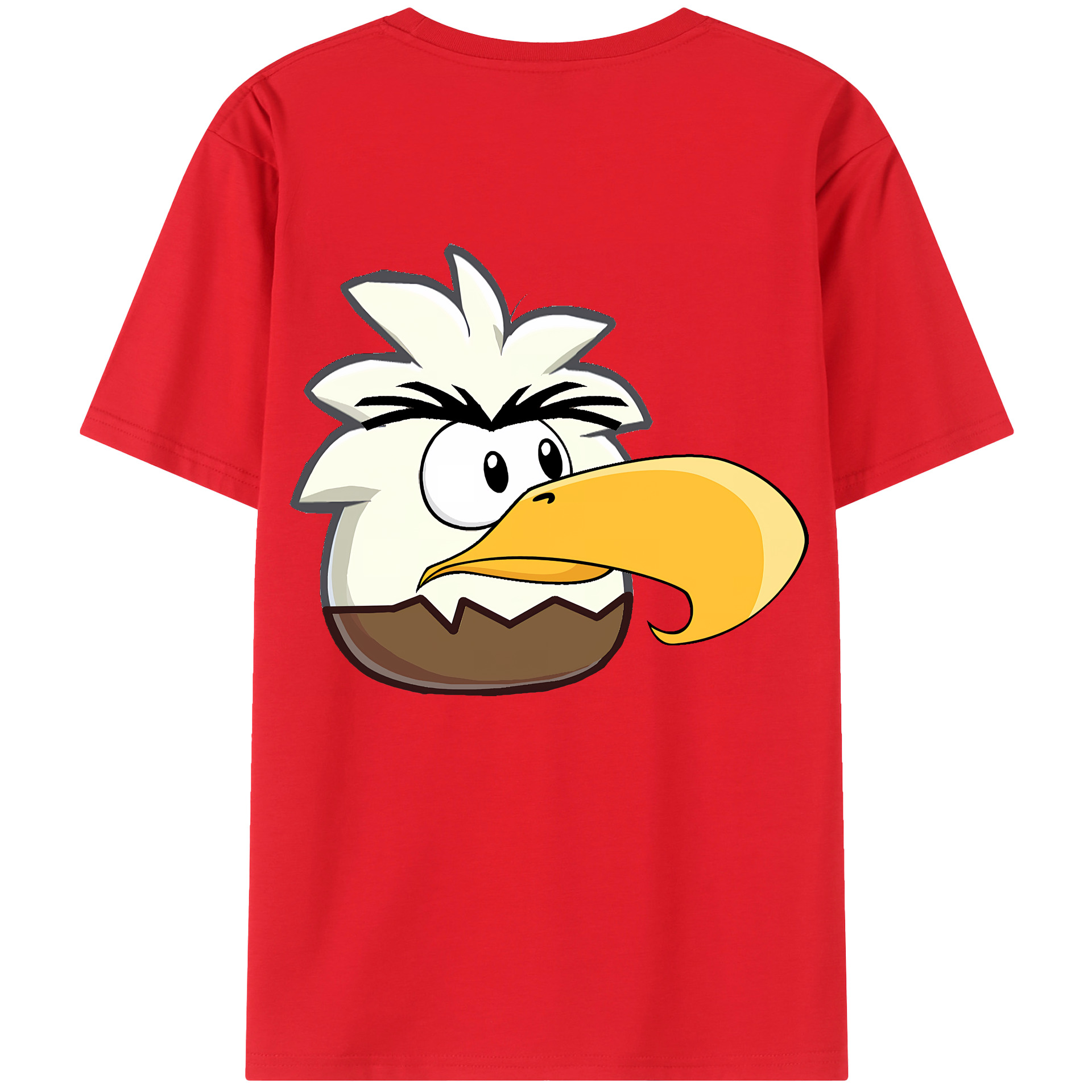 （画像用） Angry Birds アングリーバード 綿100％ メンズ半袖Tシャツ（バックプリント） 通気性