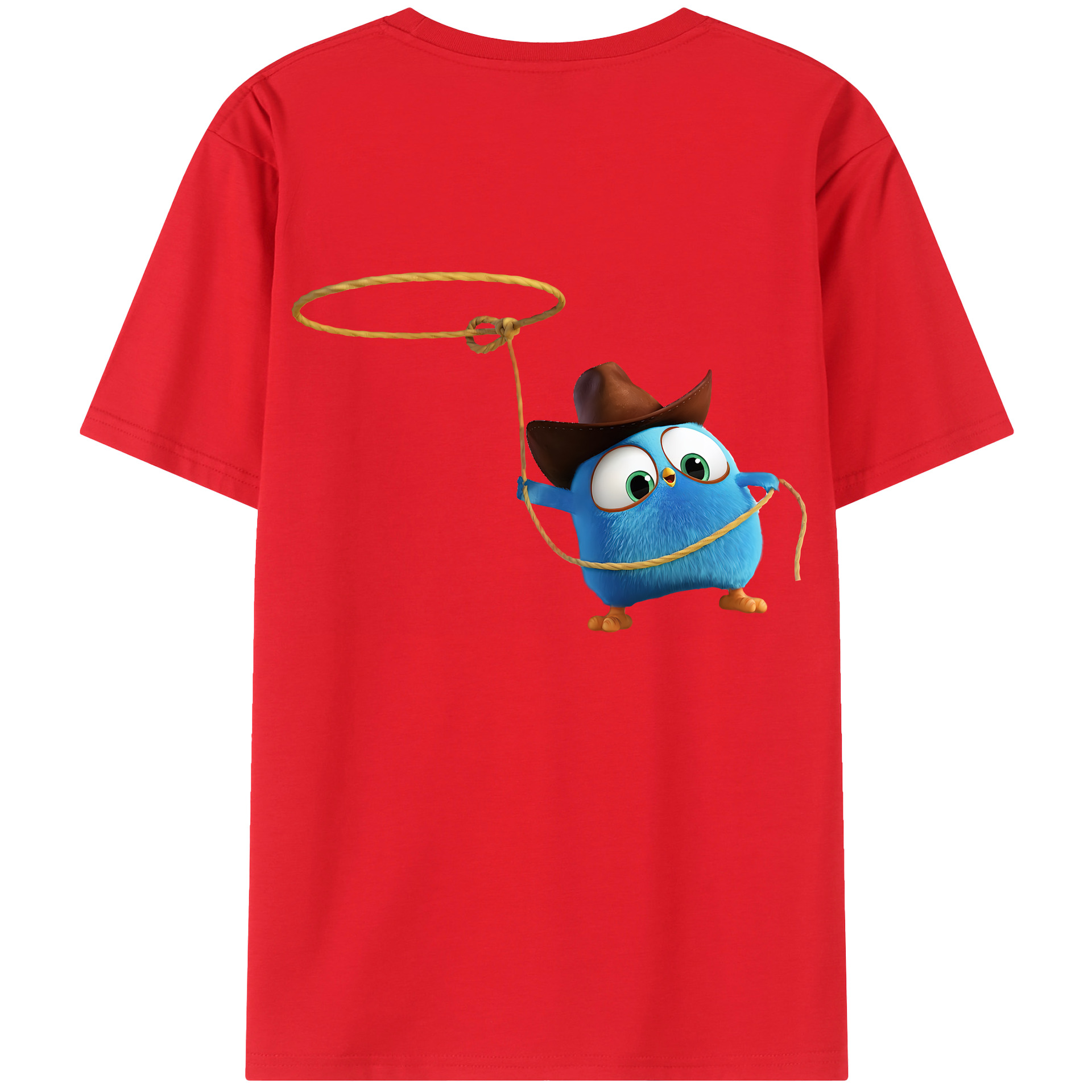 （画像用） Angry Birds アングリーバード 綿100％ メンズ半袖Tシャツ（バックプリント） 通気性