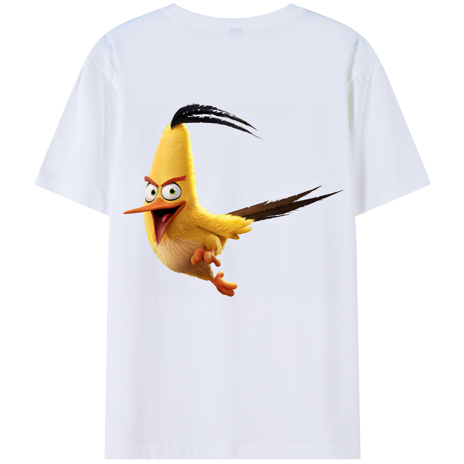 （画像用） Angry Birds アングリーバード 綿100％ メンズ半袖Tシャツ（バックプリント） 通気性