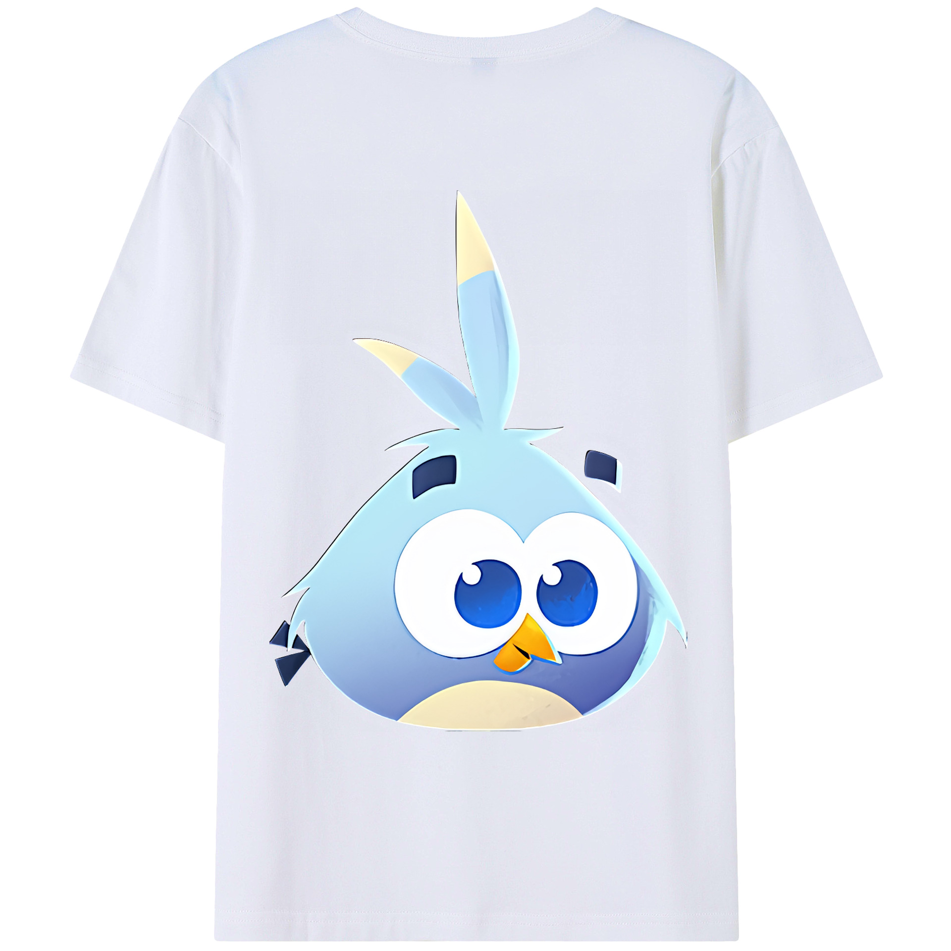 （画像用） Angry Birds アングリーバード 綿100％ メンズ半袖Tシャツ（バックプリント） 通気性