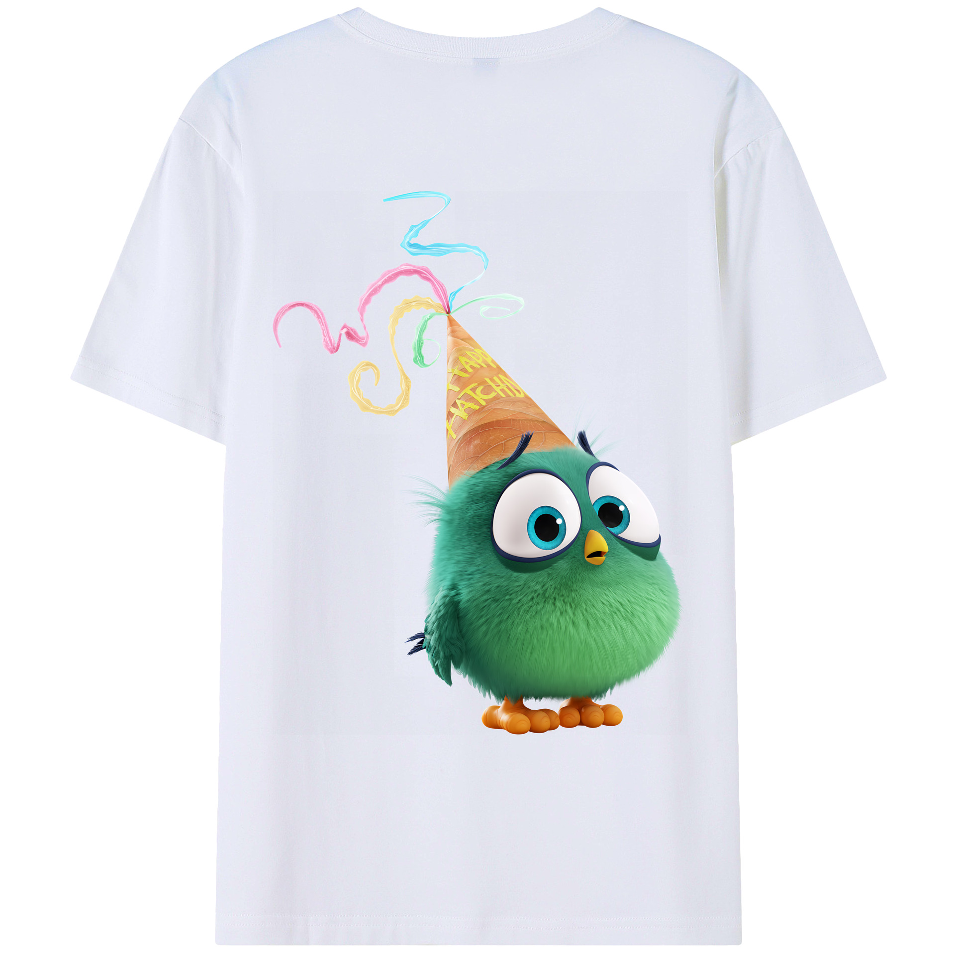 （画像用） Angry Birds アングリーバード 綿100％ メンズ半袖Tシャツ（バックプリント） 通気性