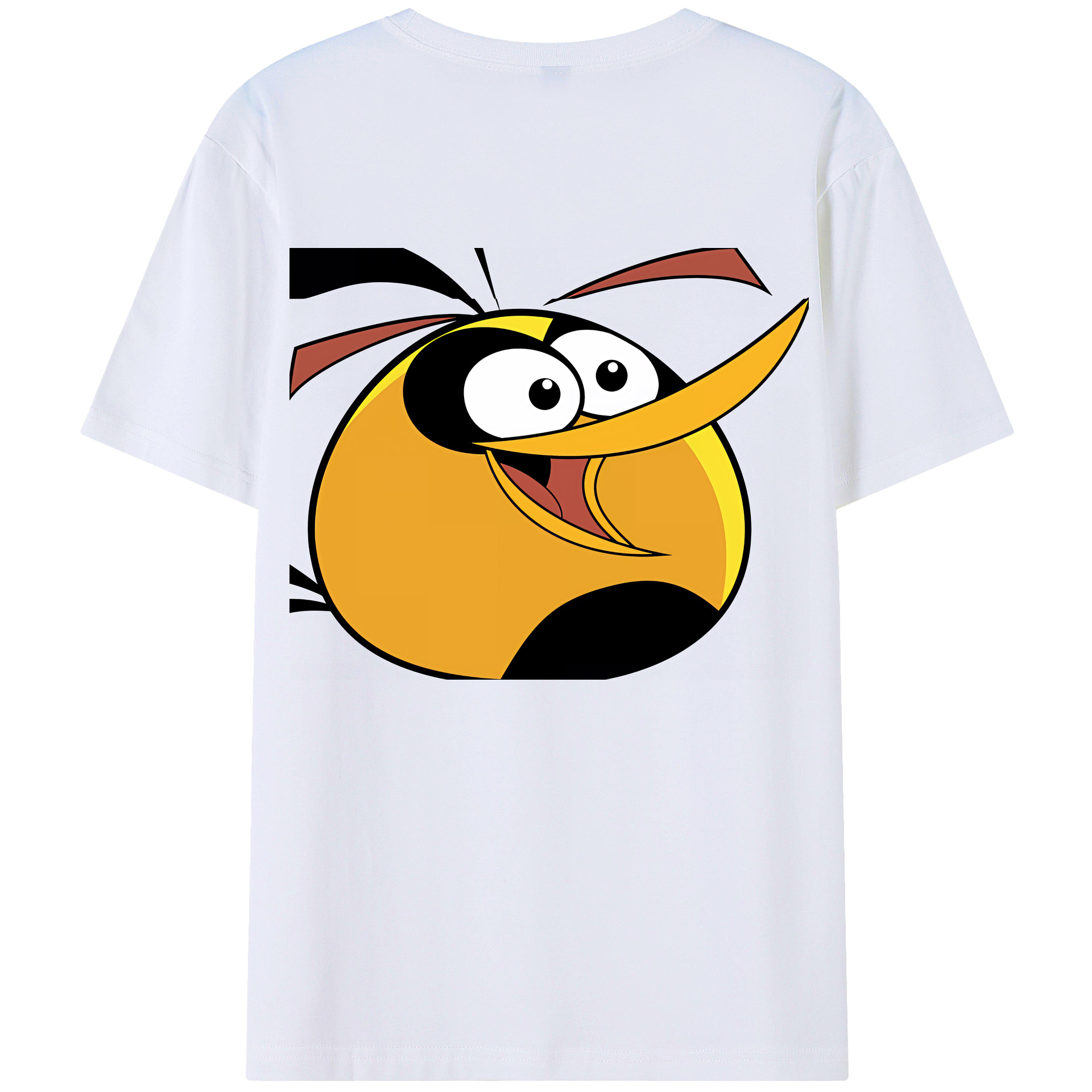 （画像用） Angry Birds アングリーバード 綿100％ メンズ半袖Tシャツ（バックプリント） 通気性