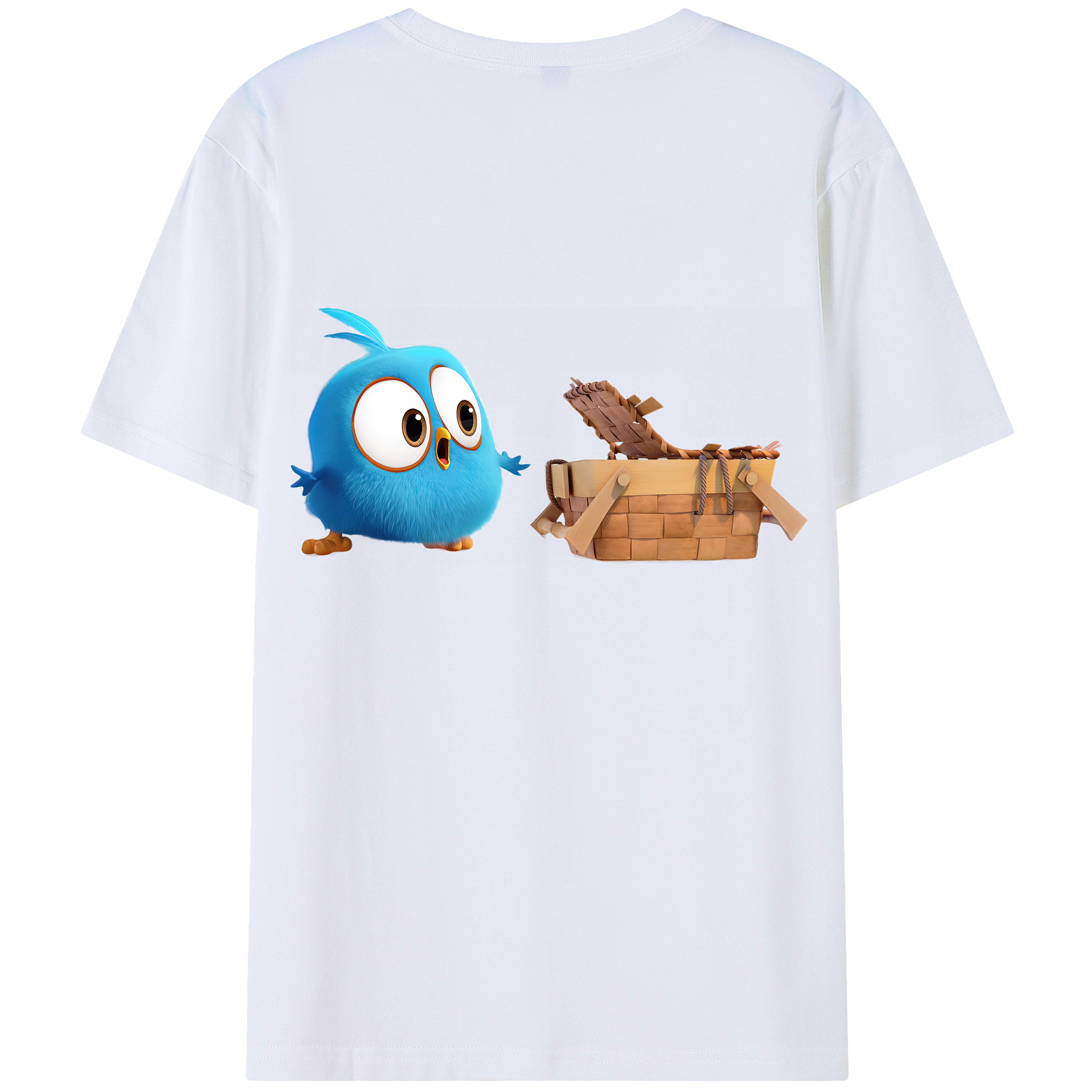 （画像用） Angry Birds アングリーバード 綿100％ メンズ半袖Tシャツ（バックプリント） 通気性
