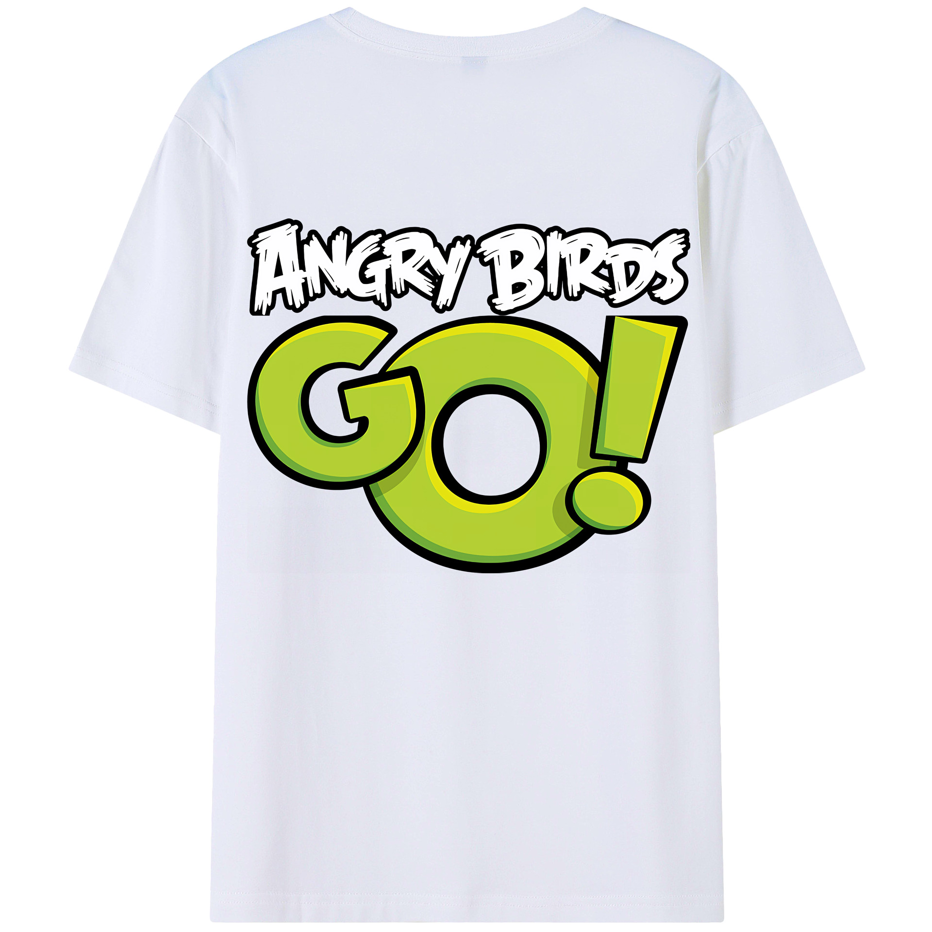 （画像用） Angry Birds アングリーバード 綿100％ メンズ半袖Tシャツ（バックプリント） 通気性