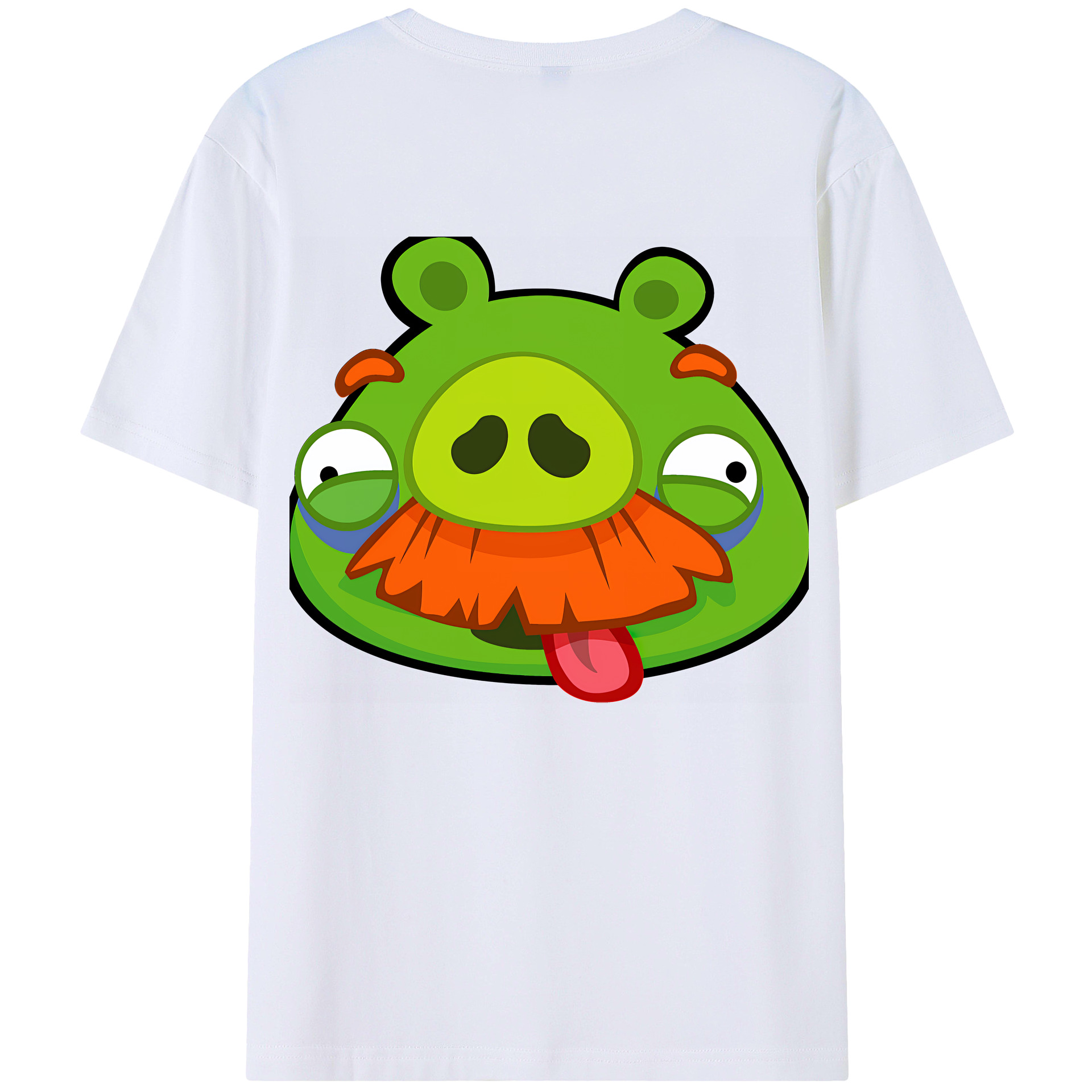 （画像用） Angry Birds アングリーバード 綿100％ メンズ半袖Tシャツ（バックプリント） 通気性