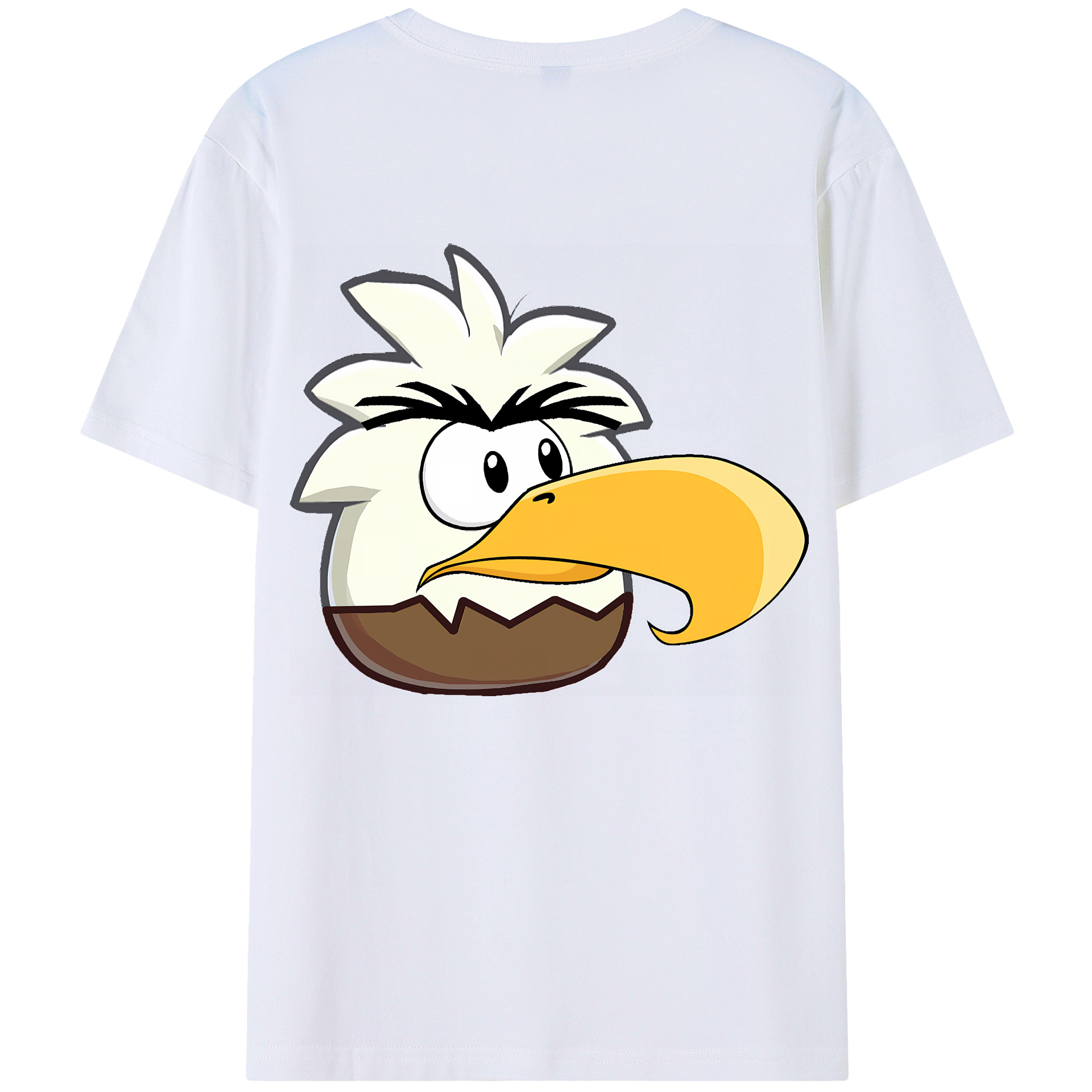 （画像用） Angry Birds アングリーバード 綿100％ メンズ半袖Tシャツ（バックプリント） 通気性