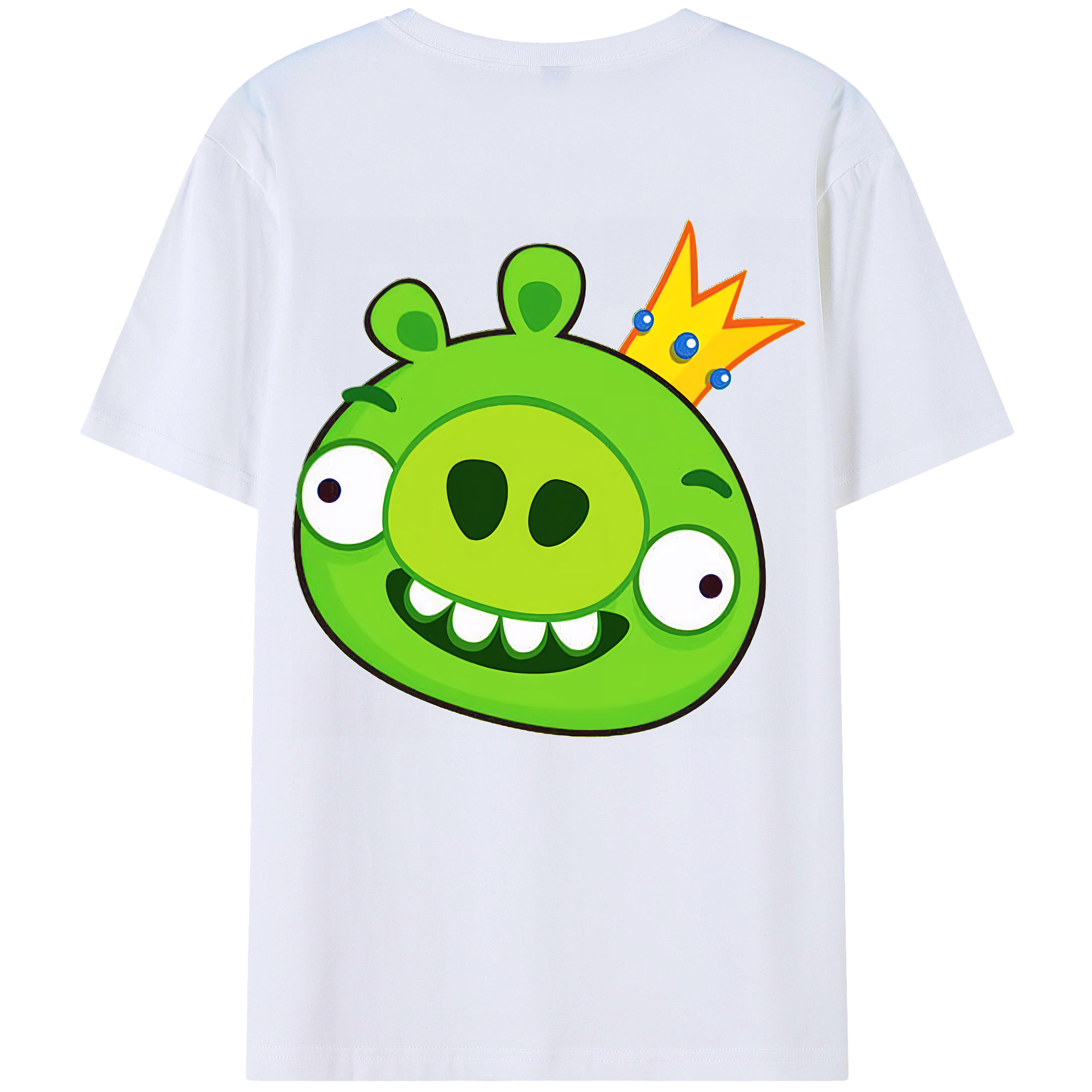 （画像用） Angry Birds アングリーバード 綿100％ メンズ半袖Tシャツ（バックプリント） 通気性