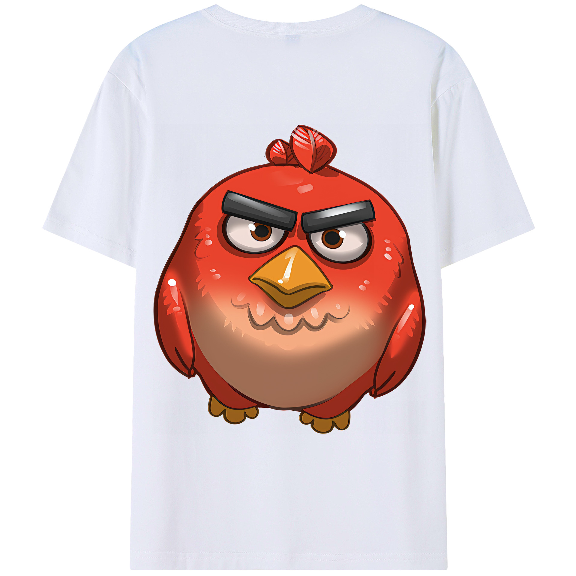 （画像用） Angry Birds アングリーバード 綿100％ メンズ半袖Tシャツ（バックプリント） 通気性