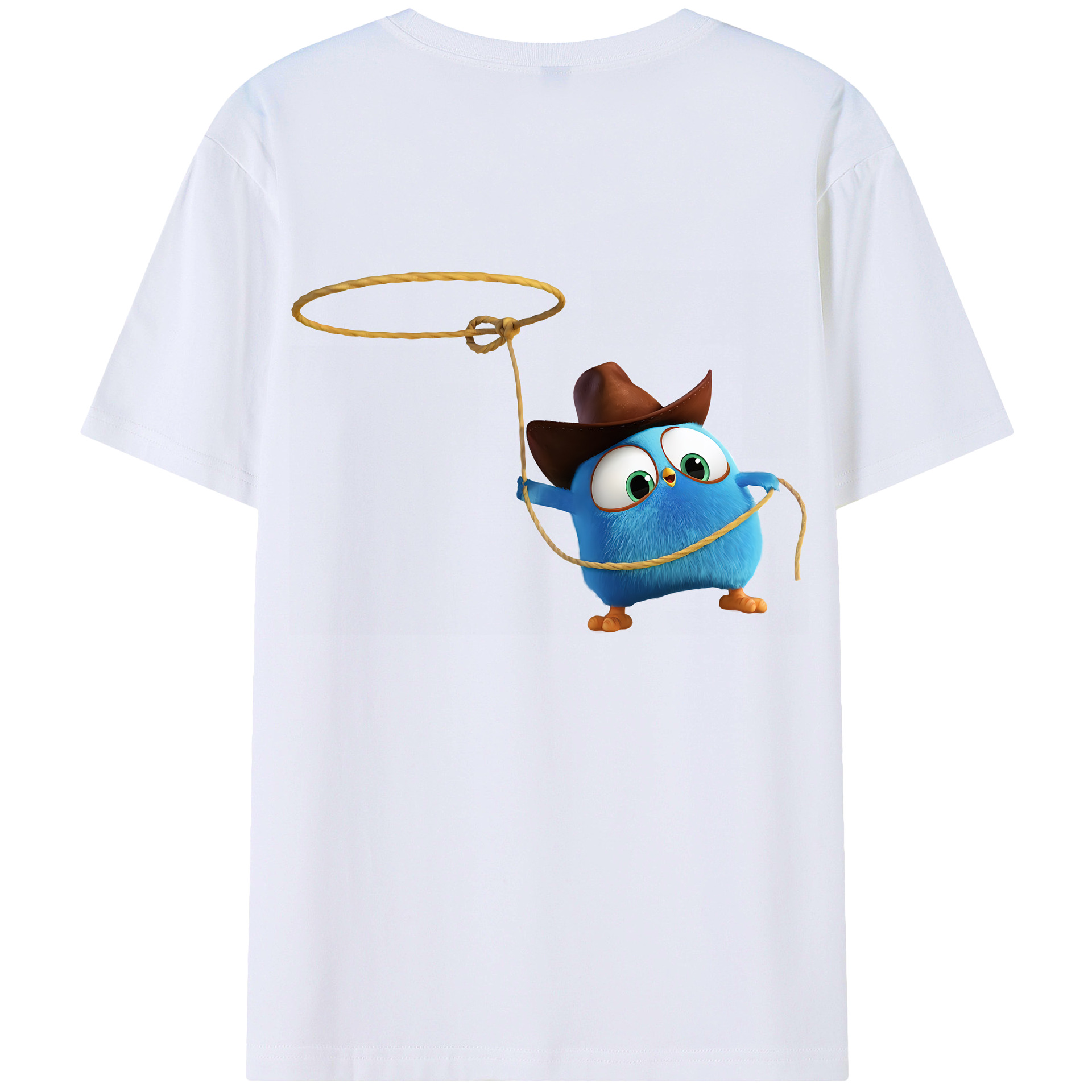 （画像用） Angry Birds アングリーバード 綿100％ メンズ半袖Tシャツ（バックプリント） 通気性