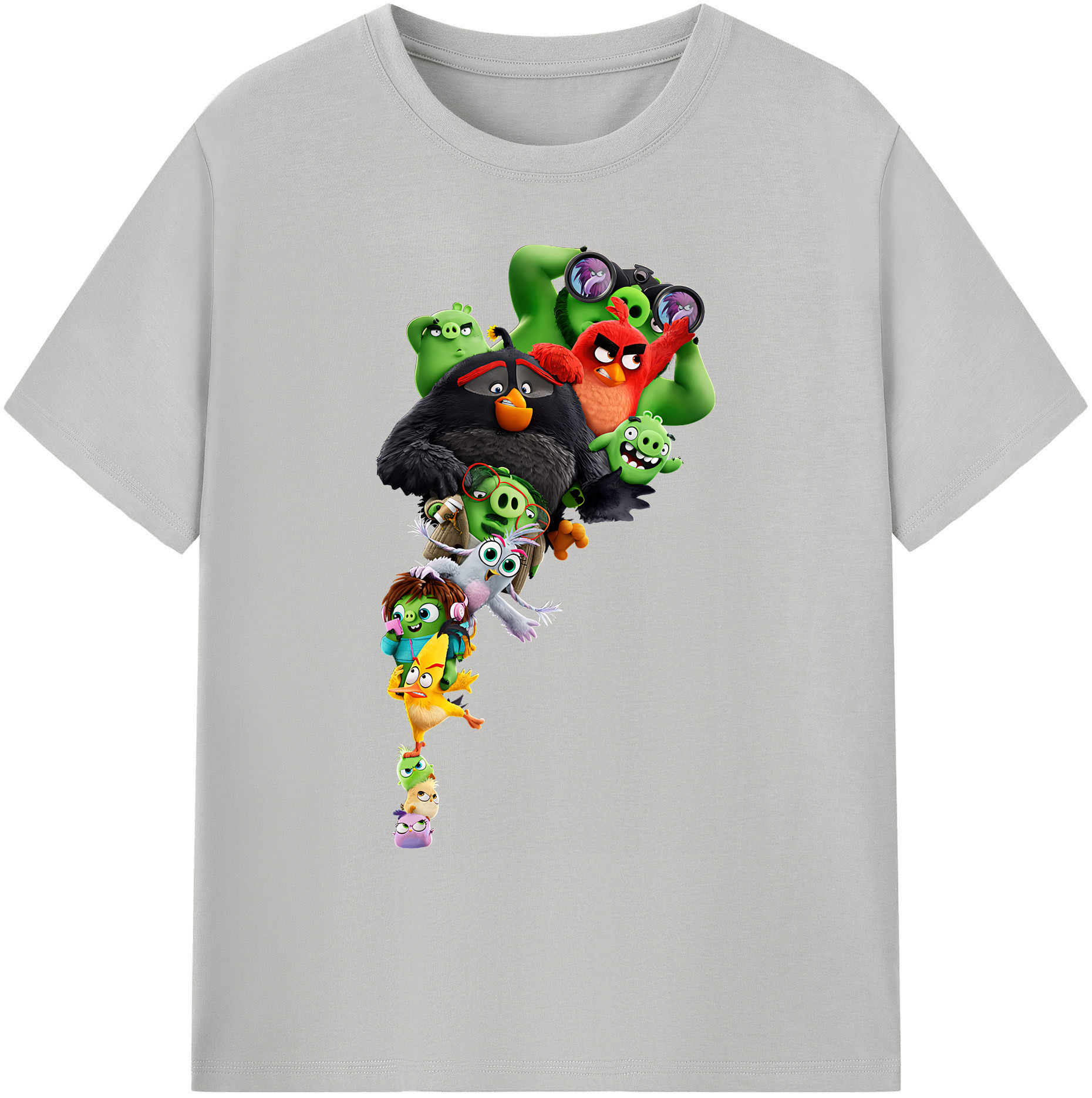 （画像用） Angry Birds アングリーバード 綿100％ メンズ半袖Tシャツ｜肌触りやわらか＆通気性