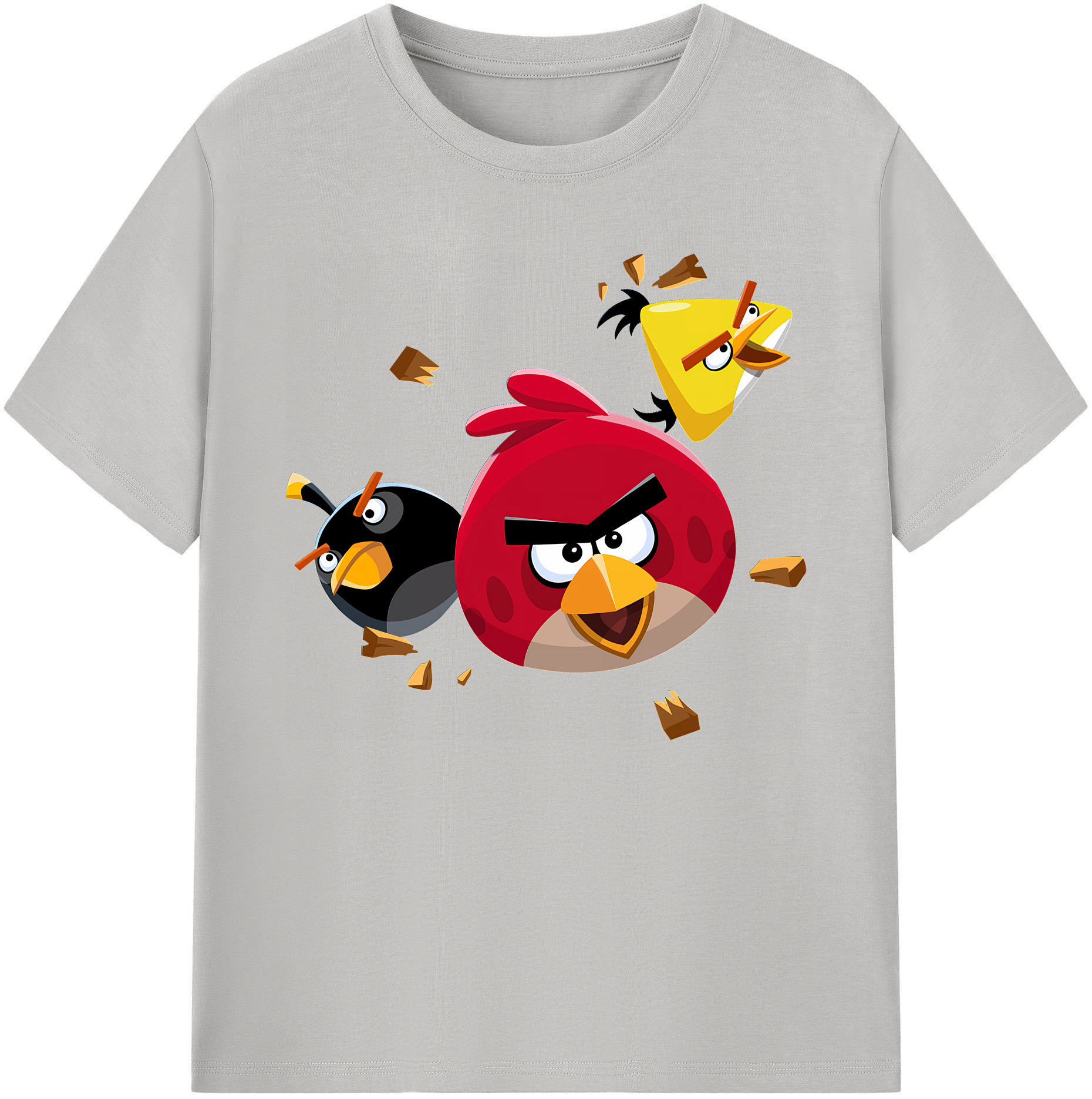 （画像用） Angry Birds アングリーバード 綿100％ メンズ半袖Tシャツ｜肌触りやわらか＆通気性