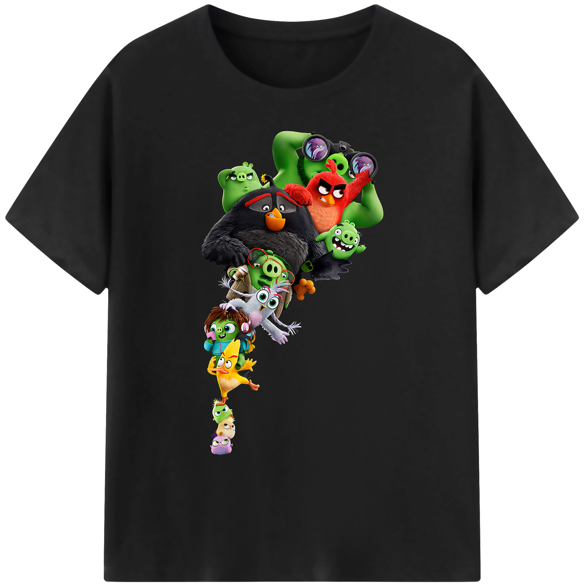 （画像用） Angry Birds アングリーバード 綿100％ メンズ半袖Tシャツ｜肌触りやわらか＆通気性