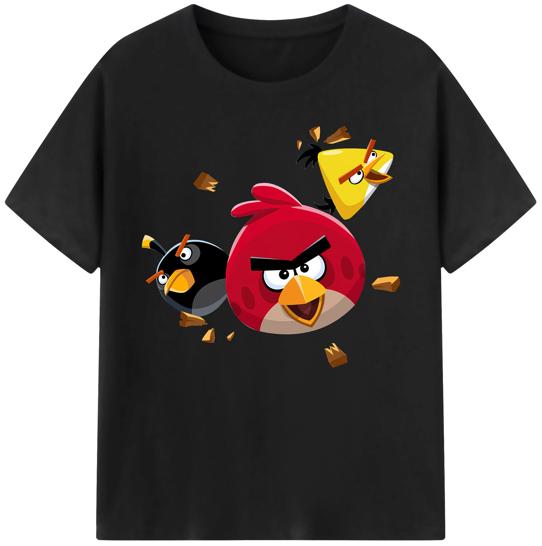 （画像用） Angry Birds アングリーバード 綿100％ メンズ半袖Tシャツ｜肌触りやわらか＆通気性