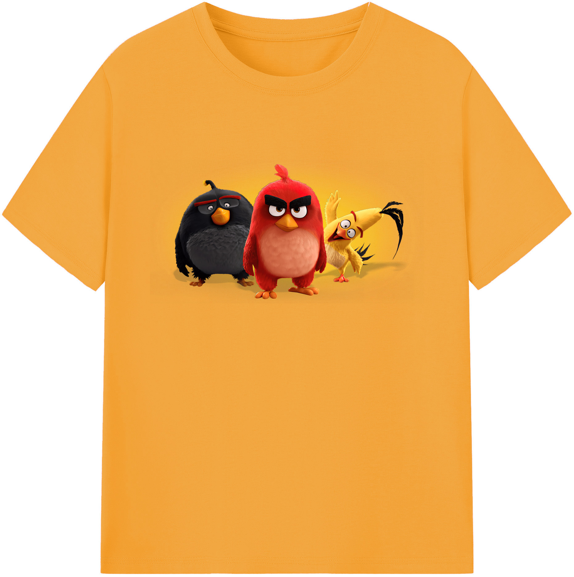 （画像用） Angry Birds アングリーバード 綿100％ メンズ半袖Tシャツ｜肌触りやわらか＆通気性