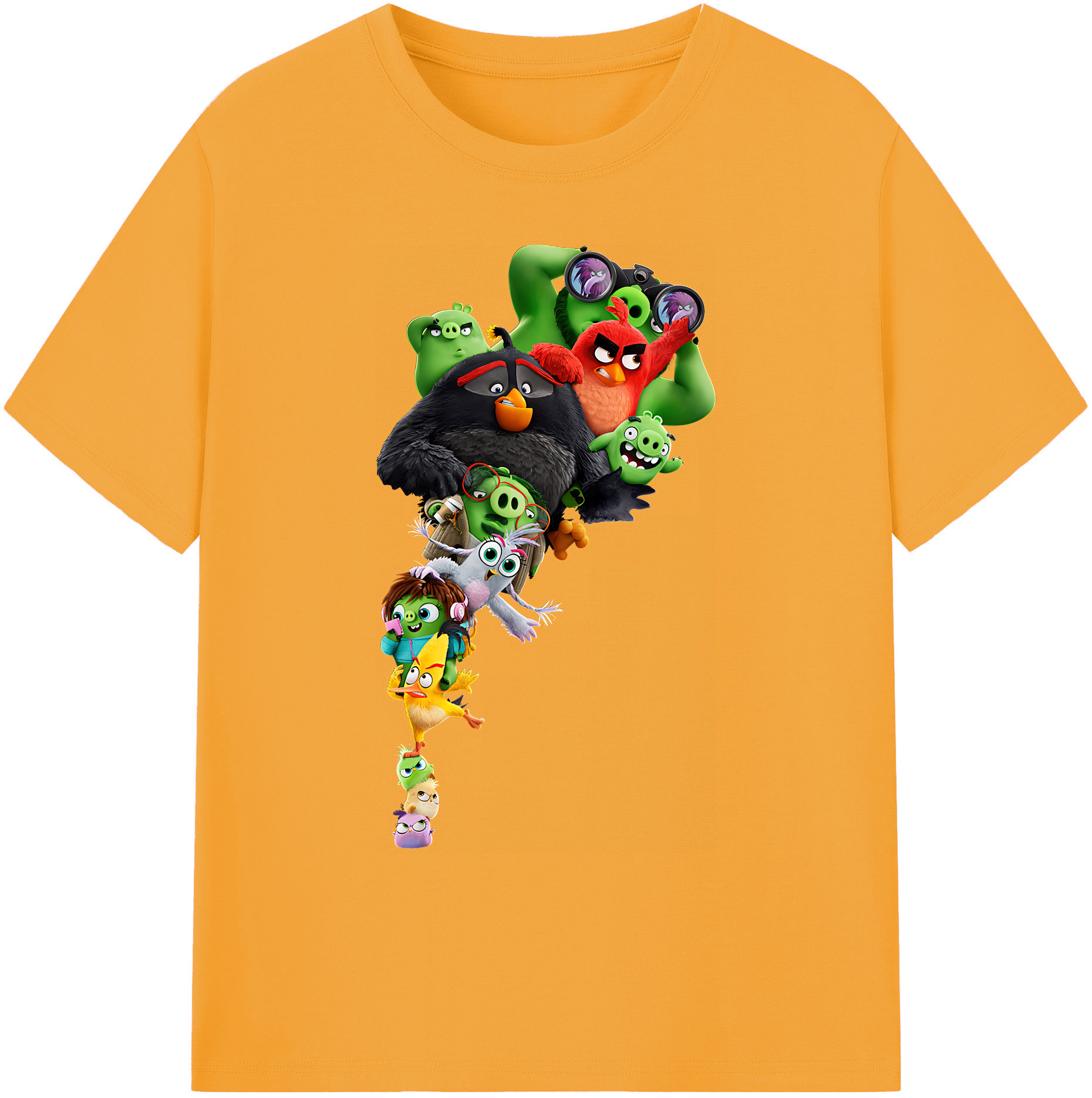 （画像用） Angry Birds アングリーバード 綿100％ メンズ半袖Tシャツ｜肌触りやわらか＆通気性