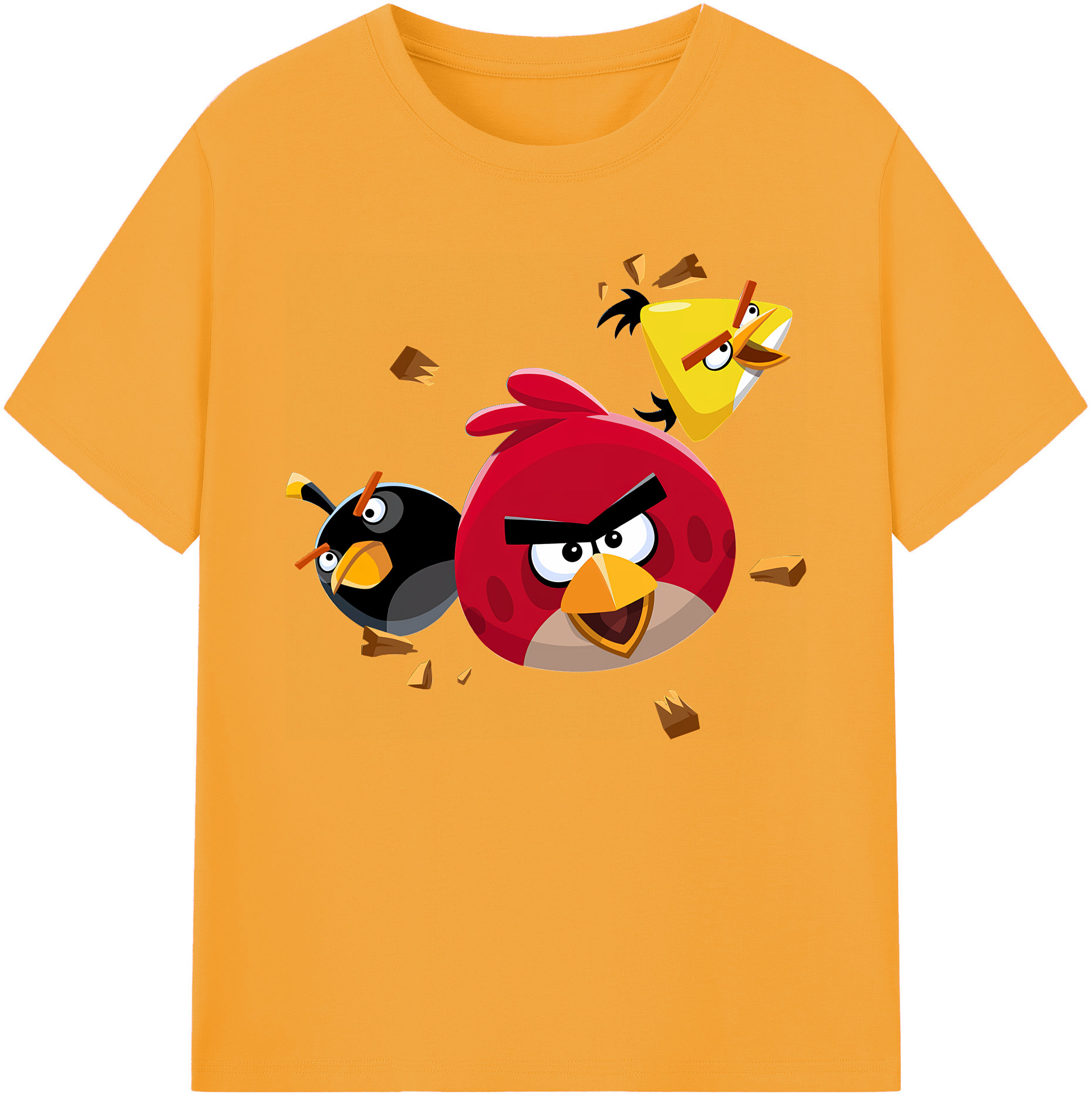 （画像用） Angry Birds アングリーバード 綿100％ メンズ半袖Tシャツ｜肌触りやわらか＆通気性