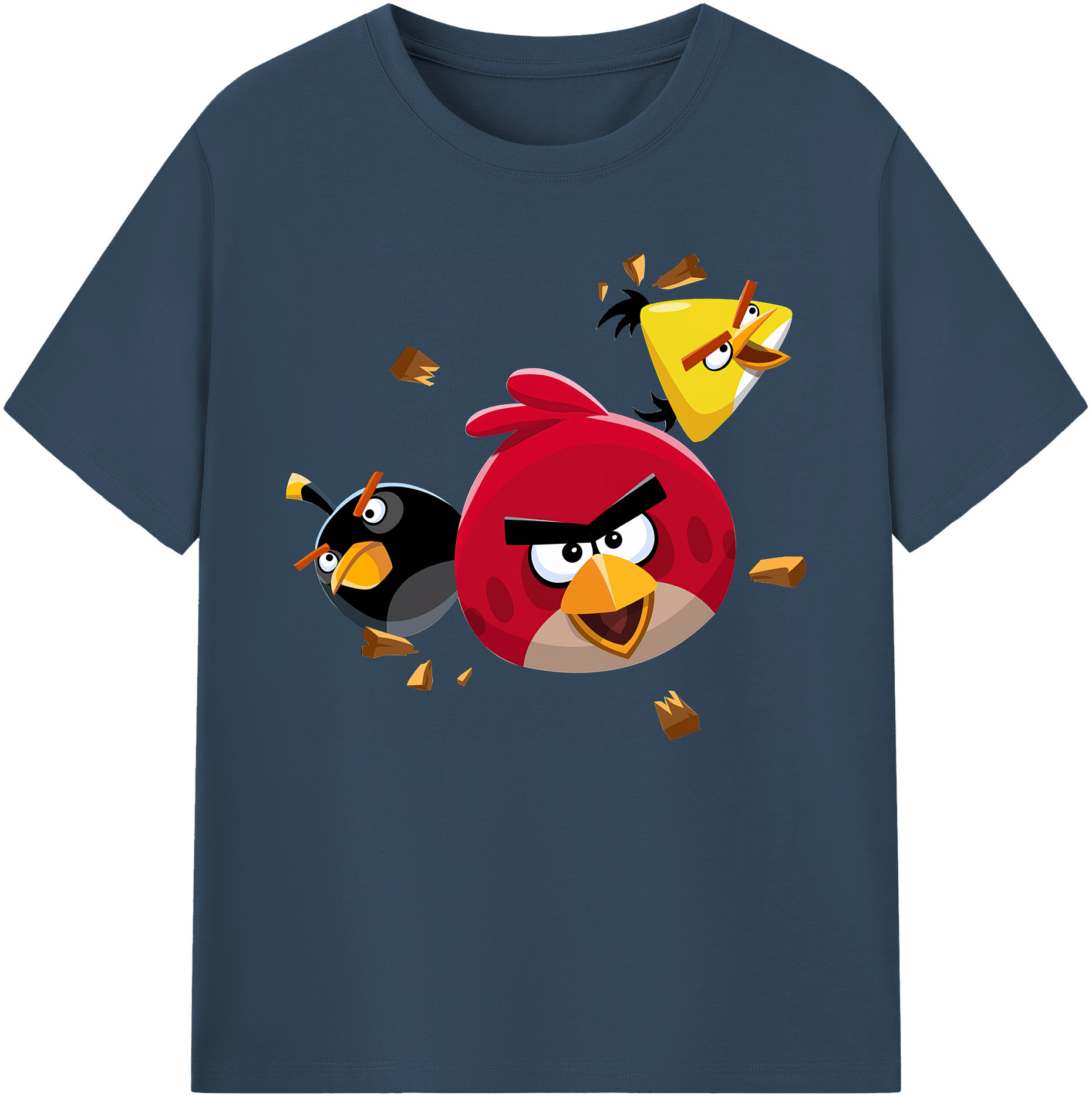 （画像用） Angry Birds アングリーバード 綿100％ メンズ半袖Tシャツ｜肌触りやわらか＆通気性