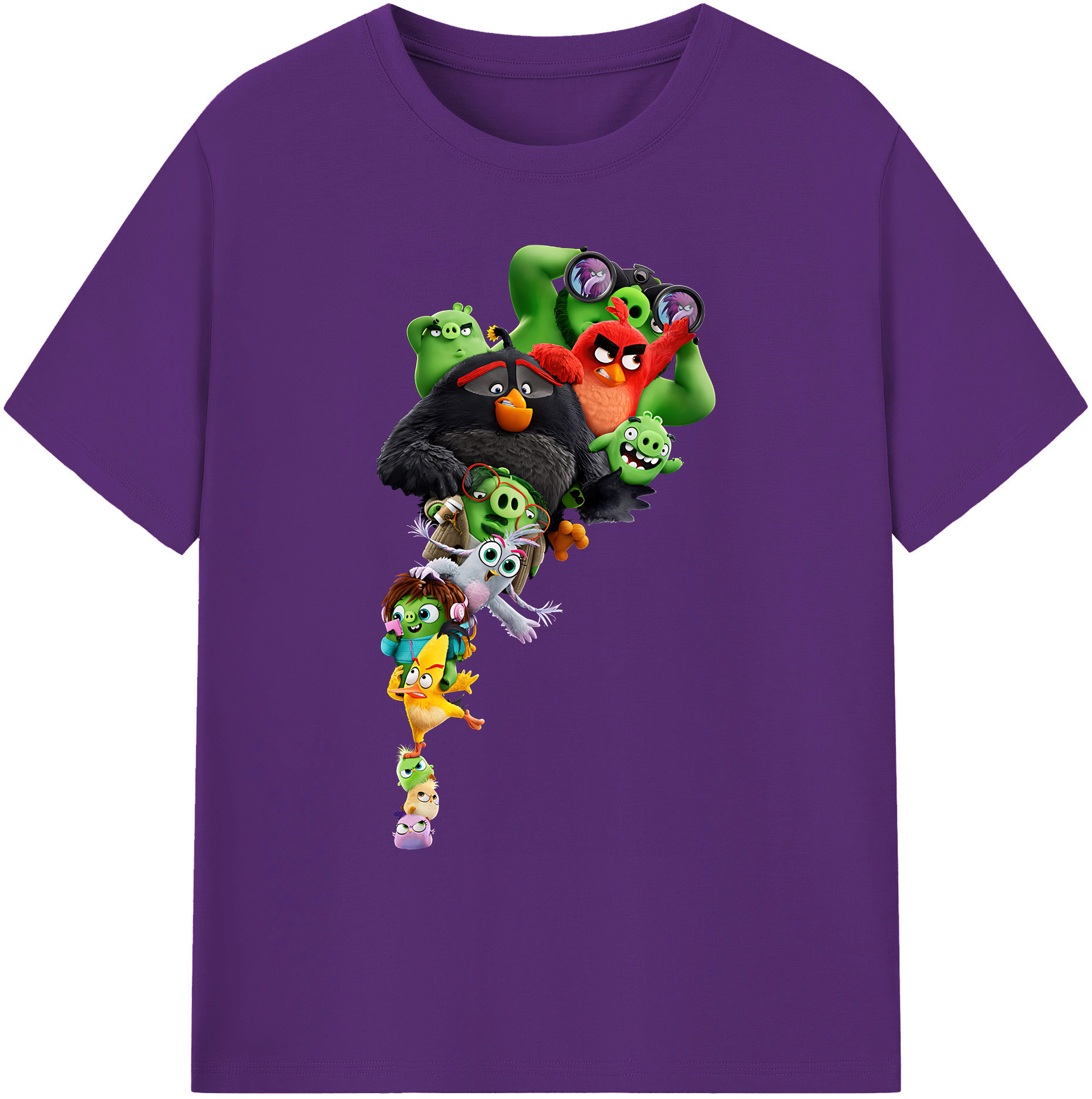 （画像用） Angry Birds アングリーバード 綿100％ メンズ半袖Tシャツ｜肌触りやわらか＆通気性