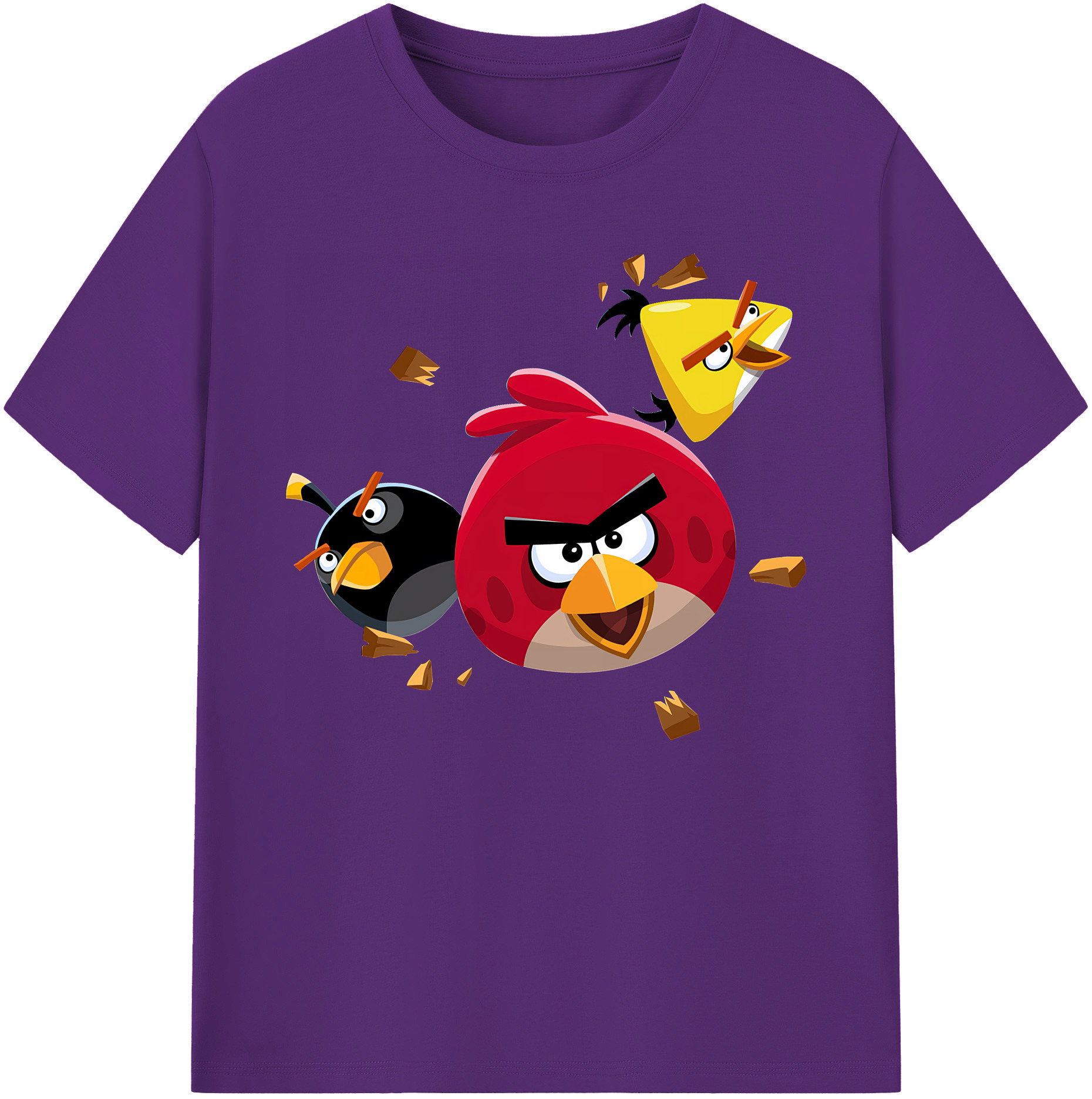 （画像用） Angry Birds アングリーバード 綿100％ メンズ半袖Tシャツ｜肌触りやわらか＆通気性