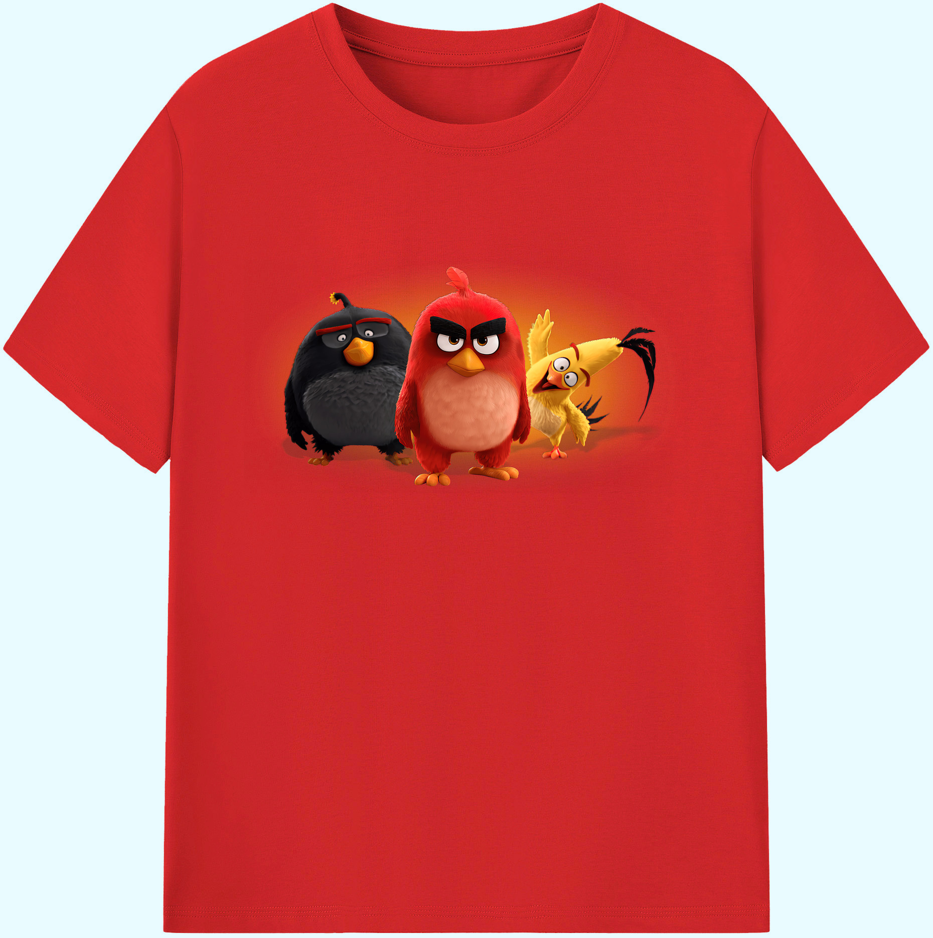 （画像用） Angry Birds アングリーバード 綿100％ メンズ半袖Tシャツ｜肌触りやわらか＆通気性