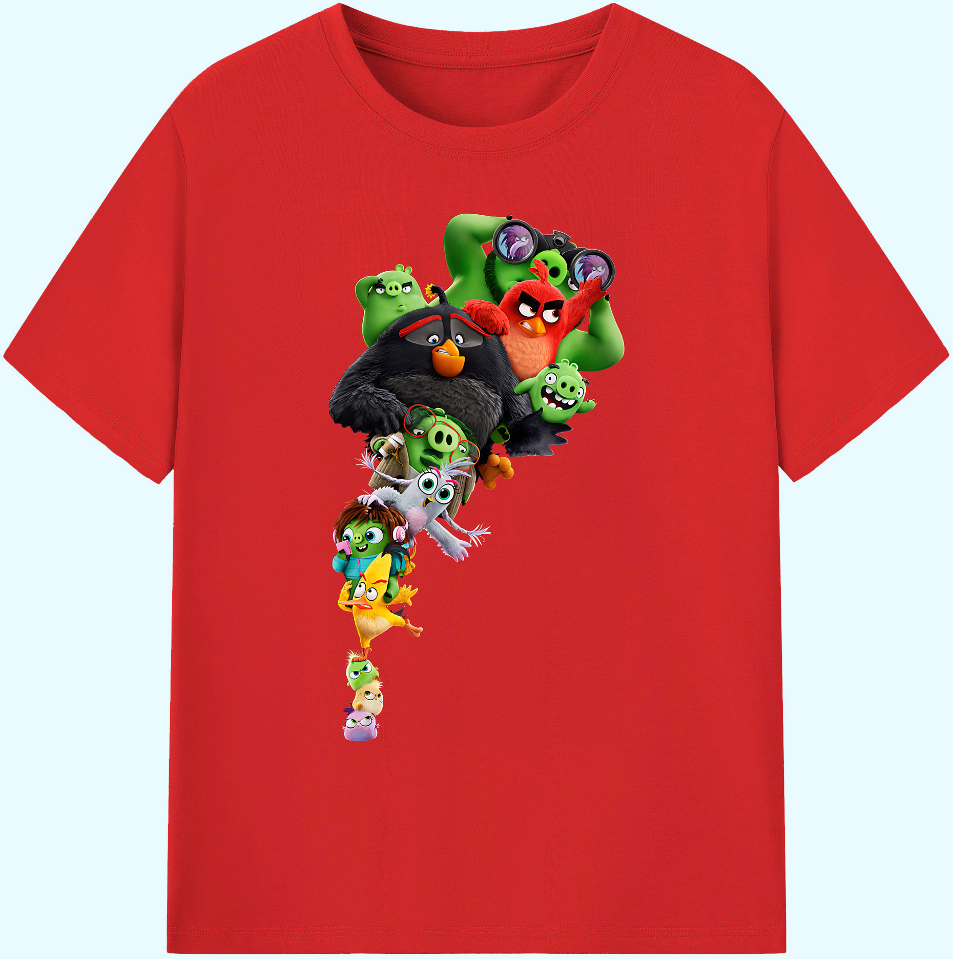 （画像用） Angry Birds アングリーバード 綿100％ メンズ半袖Tシャツ｜肌触りやわらか＆通気性
