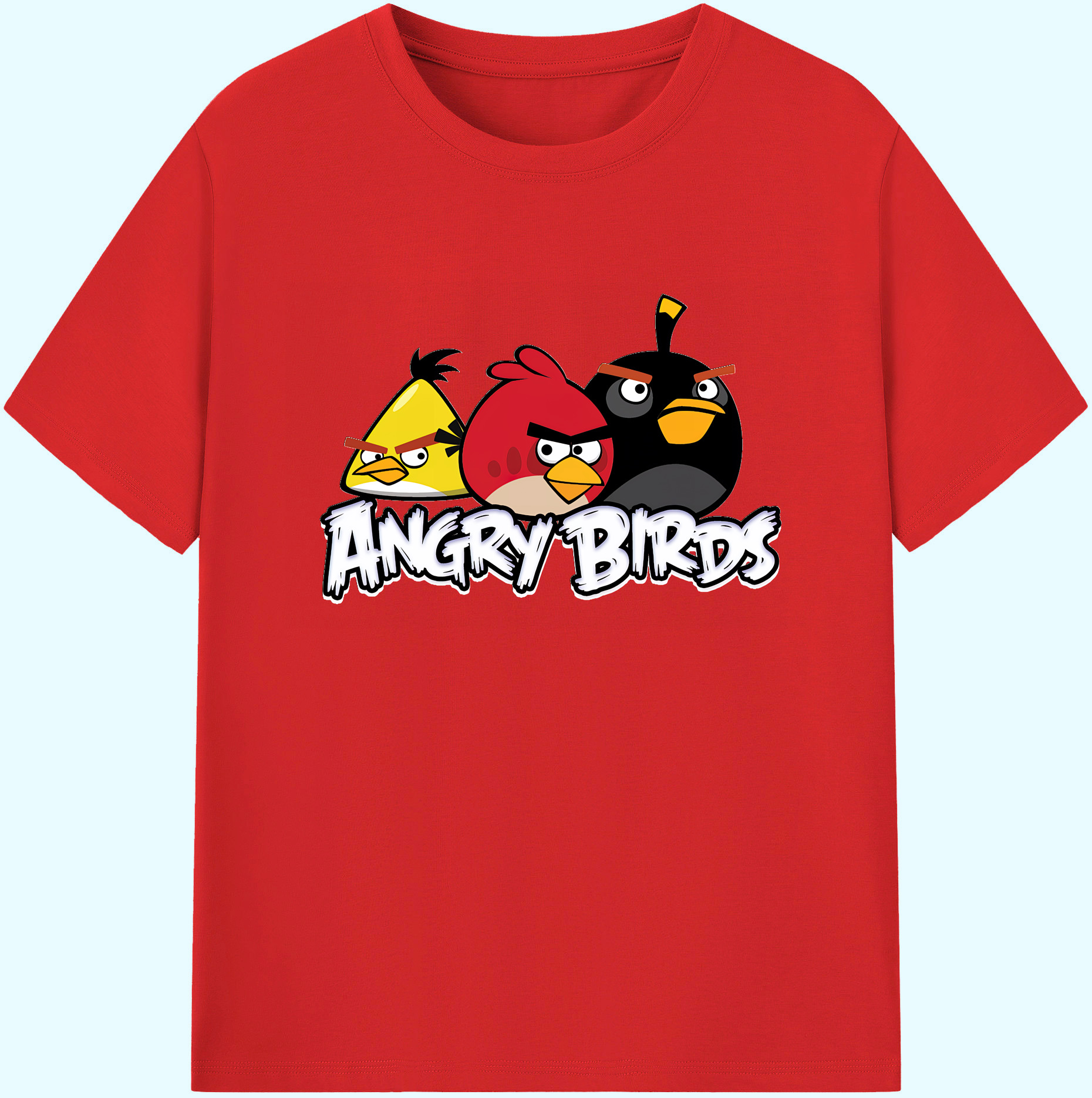 （画像用） Angry Birds アングリーバード 綿100％ メンズ半袖Tシャツ｜肌触りやわらか＆通気性
