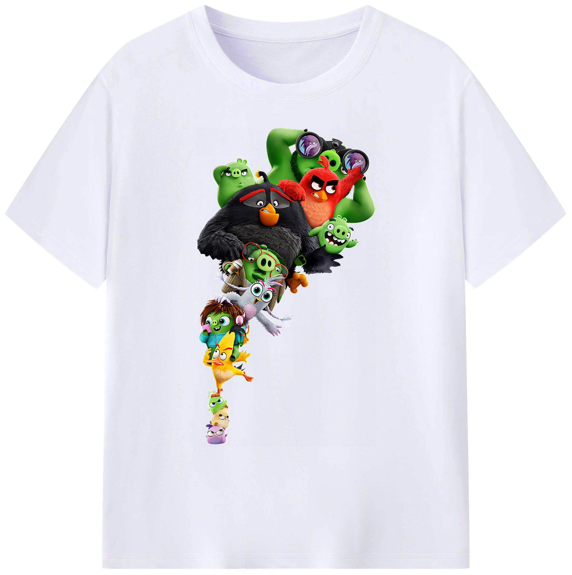 （画像用） Angry Birds アングリーバード 綿100％ メンズ半袖Tシャツ｜肌触りやわらか＆通気性