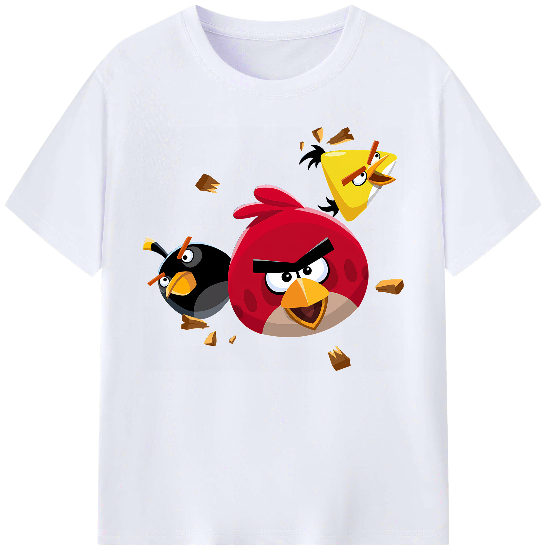 （画像用） Angry Birds アングリーバード 綿100％ メンズ半袖Tシャツ｜肌触りやわらか＆通気性