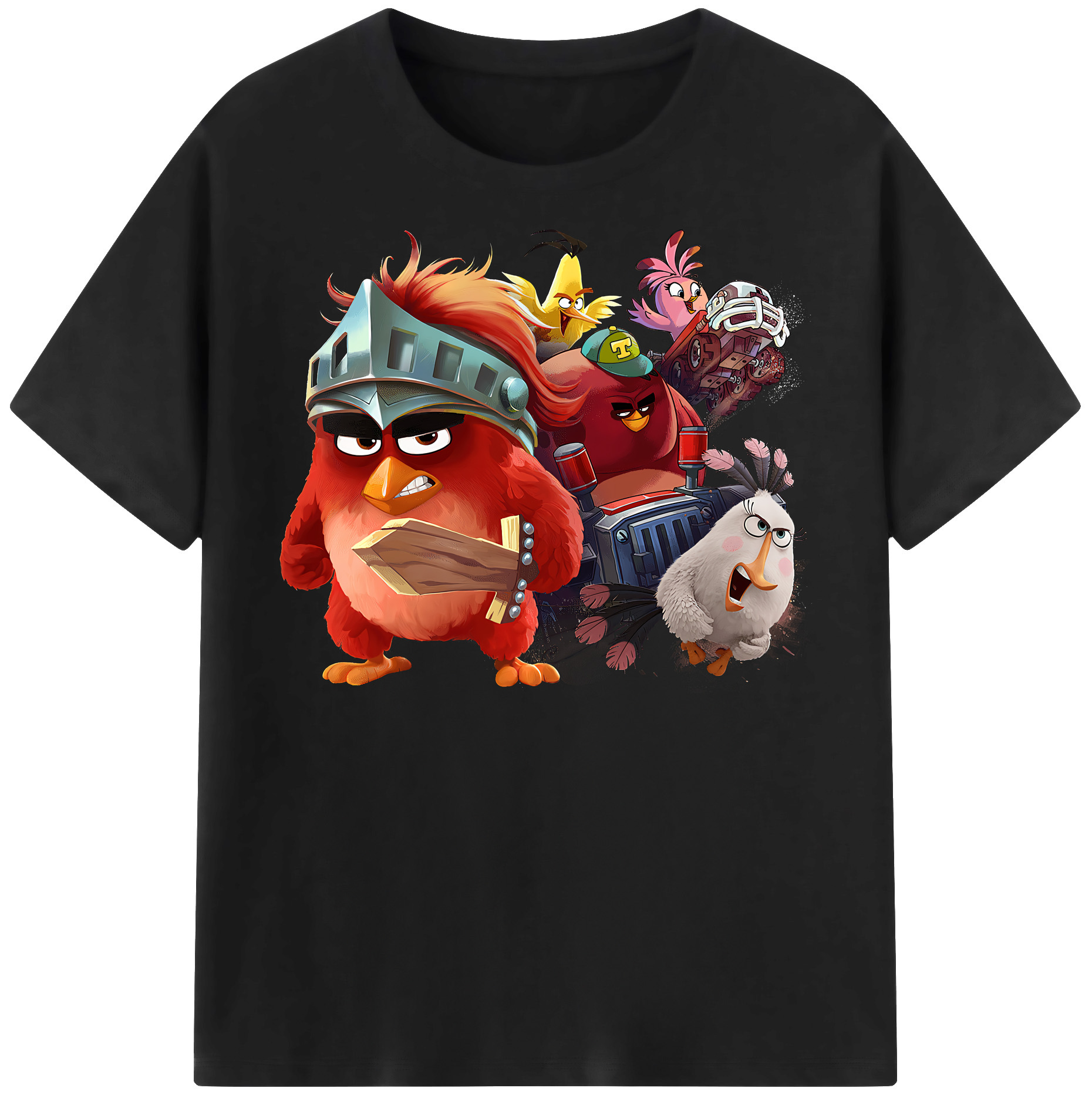 （画像用） Angry Birds アングリーバード レディースカジュアルプリントTシャツ（綿100％）