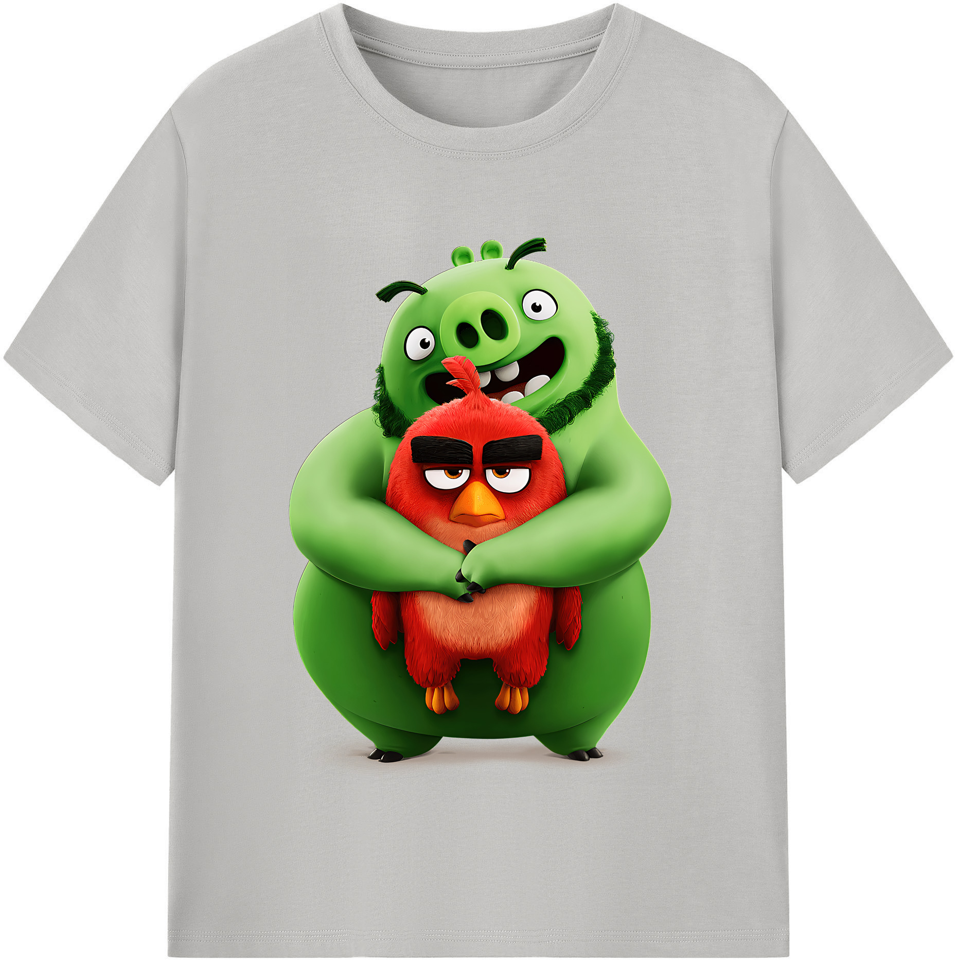 （画像用） Angry Birds アングリーバード レディースカジュアルプリントTシャツ（綿100％）